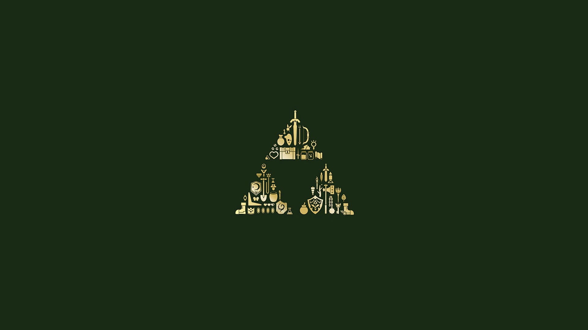Hylian Shield, cut out, building, 1080P, built structure, illuminated, the past, night, zelda, nature, belief, silhouette, legend, low angle view, green background, HD Wallpaper