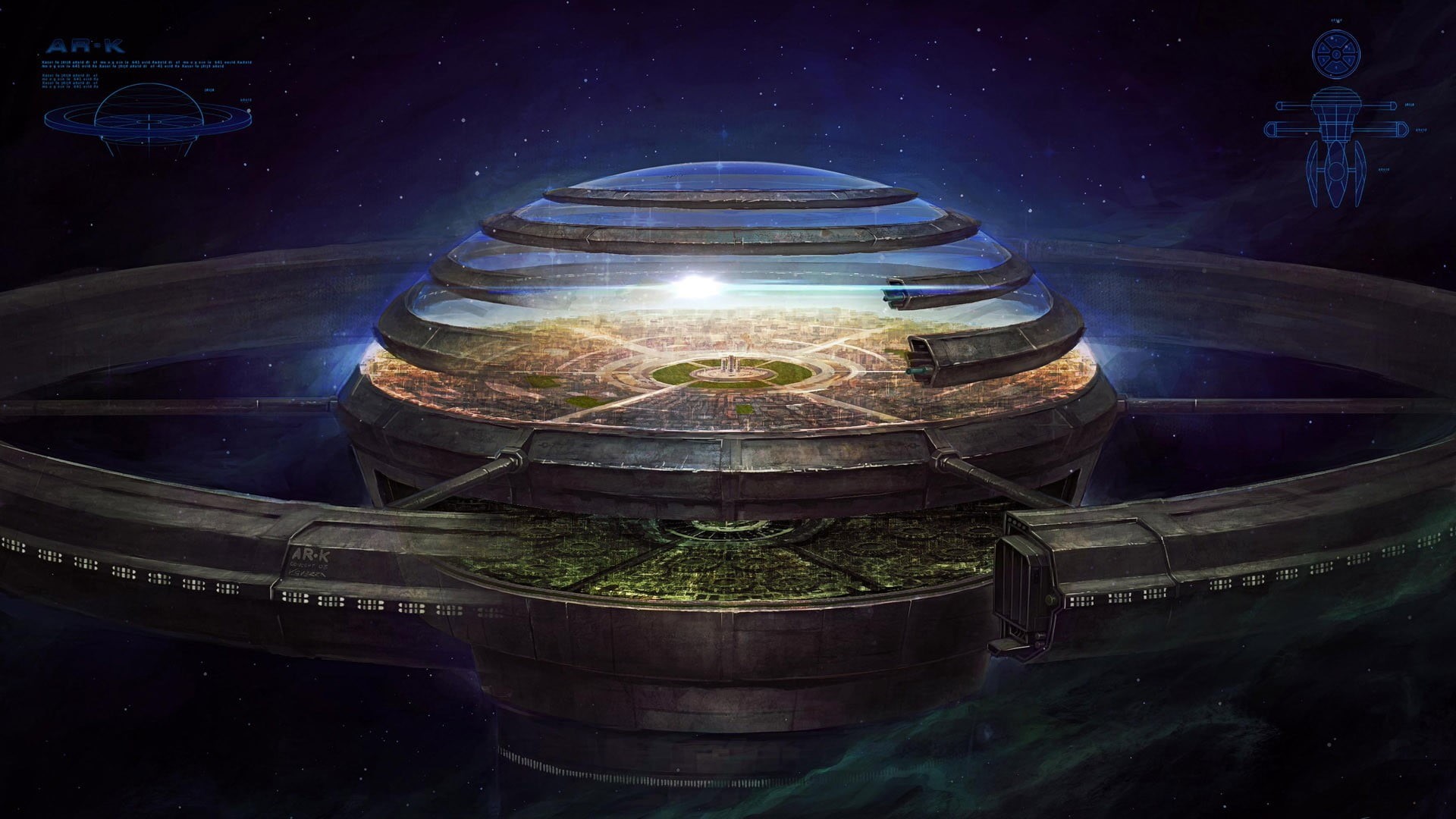 fish-eye lens, science fiction, 1080P, travel destinations, digital composite, space, futuristic, digital, outdoors, lighting equipment, astronomy, building, HD Wallpaper