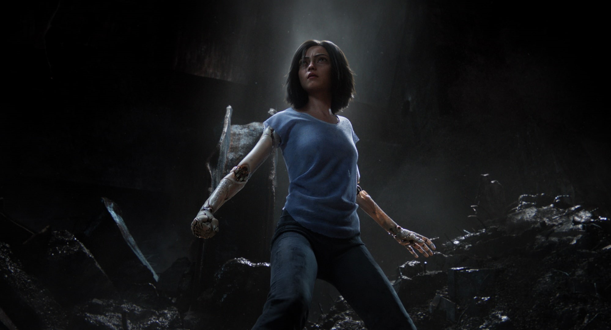 Alita: Battle Angel, science fiction, women, Alita, cyborg, 1080P, cyberpunk, actress, Rosa Salazar, movies, HD Wallpaper