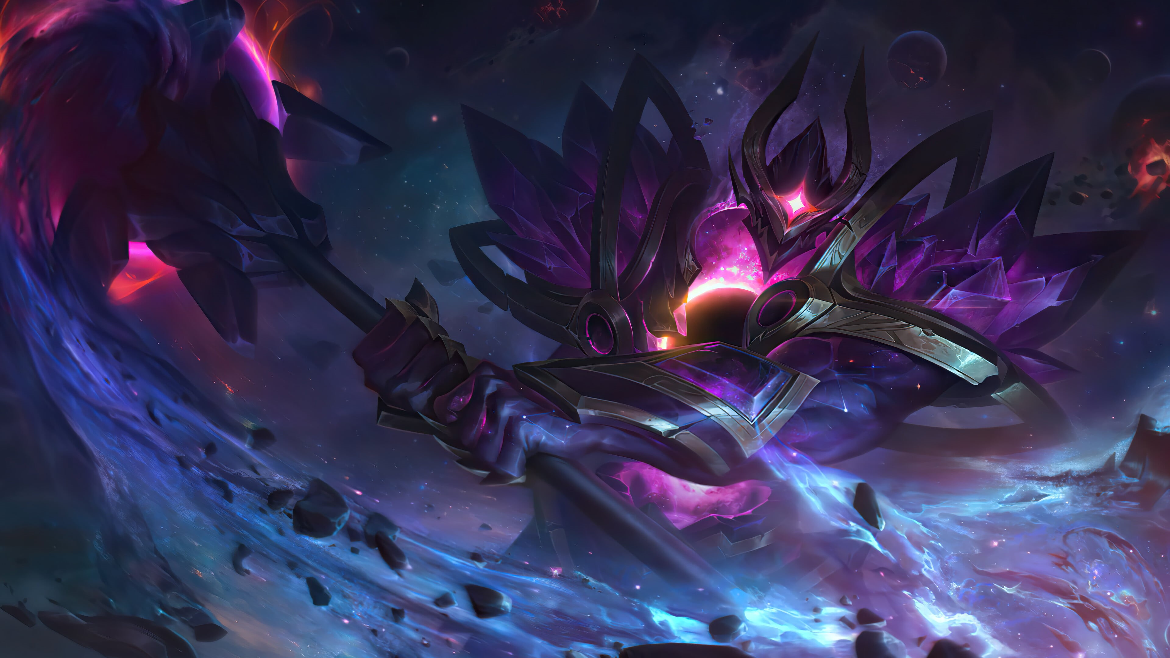 universe, Cosmic Break, space, Riot Games, stars, dark, 4K, League of Legends, Mordekaiser, HD Wallpaper