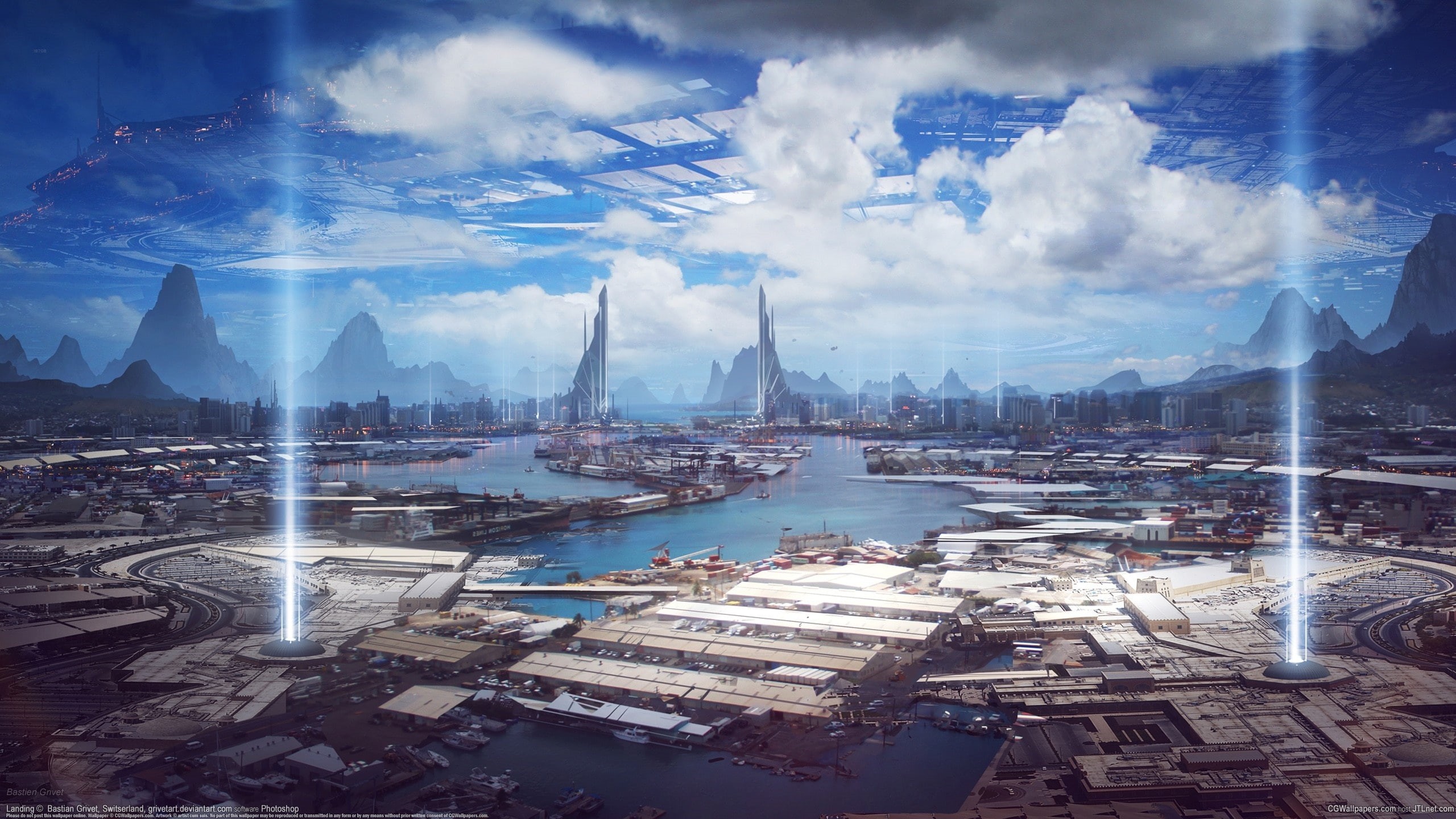 bastien, city, future, 2K, grivet, HD Wallpaper
