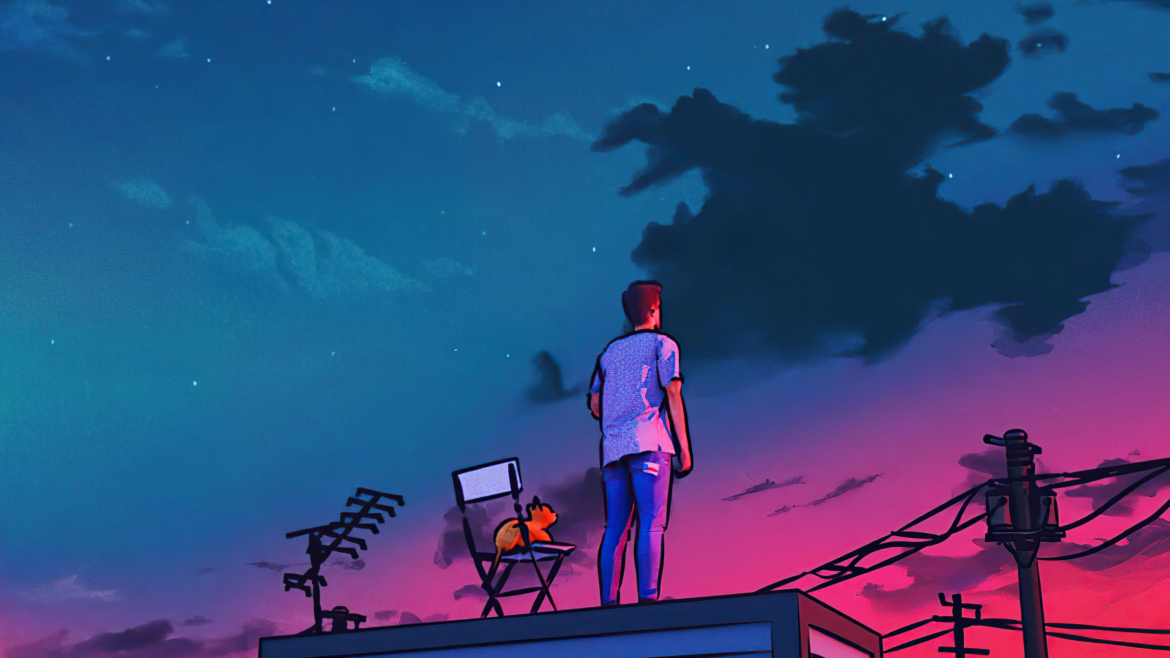 illustration, 4K, digital art, LoFi, HD Wallpaper