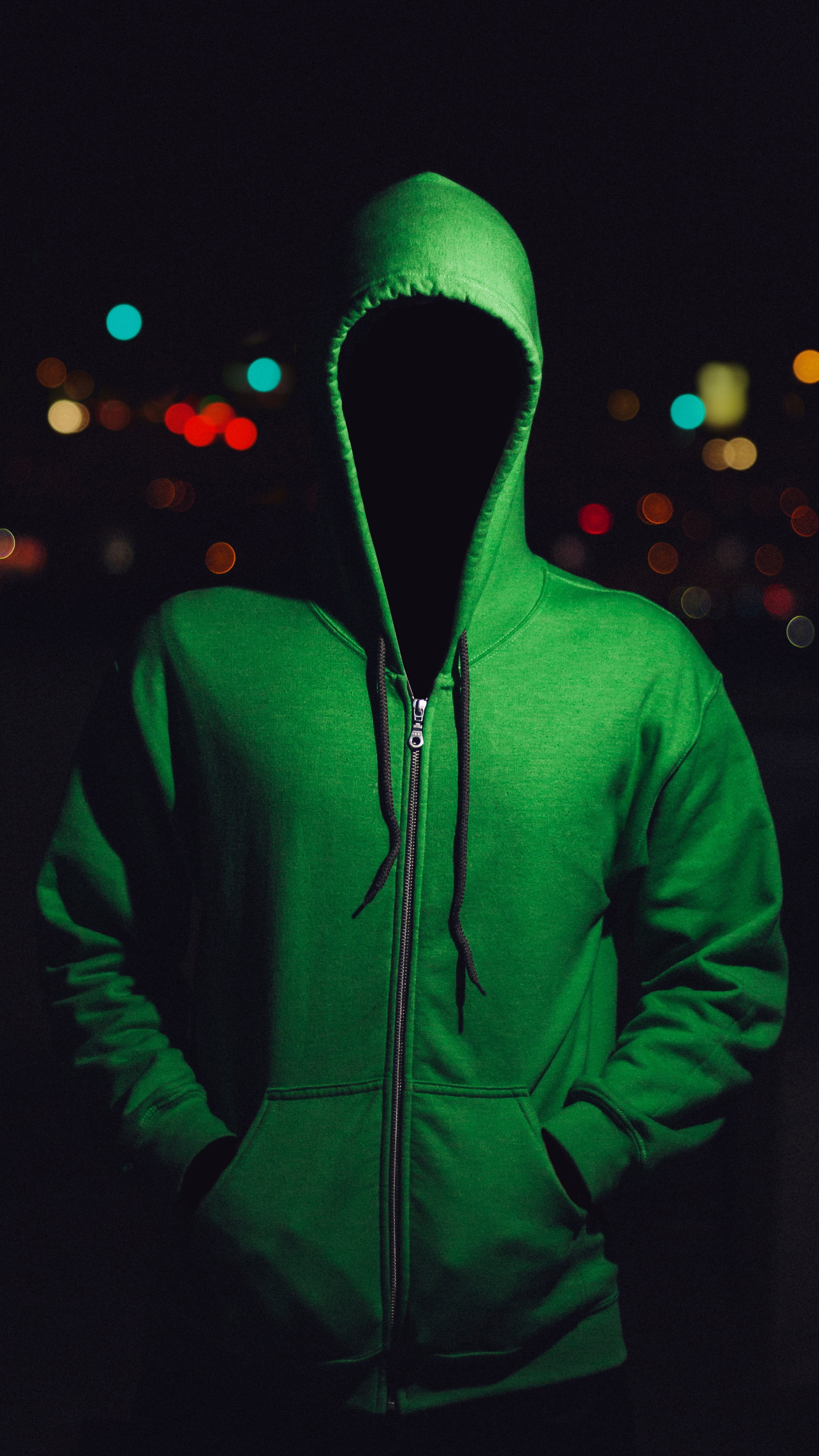 clothing, one young man only, real people, teenager, lifestyles, hood - clothing, zip, hood, creepy, hoodie, surreal, adult, casual clothing, illuminated, Phone HD Wallpaper