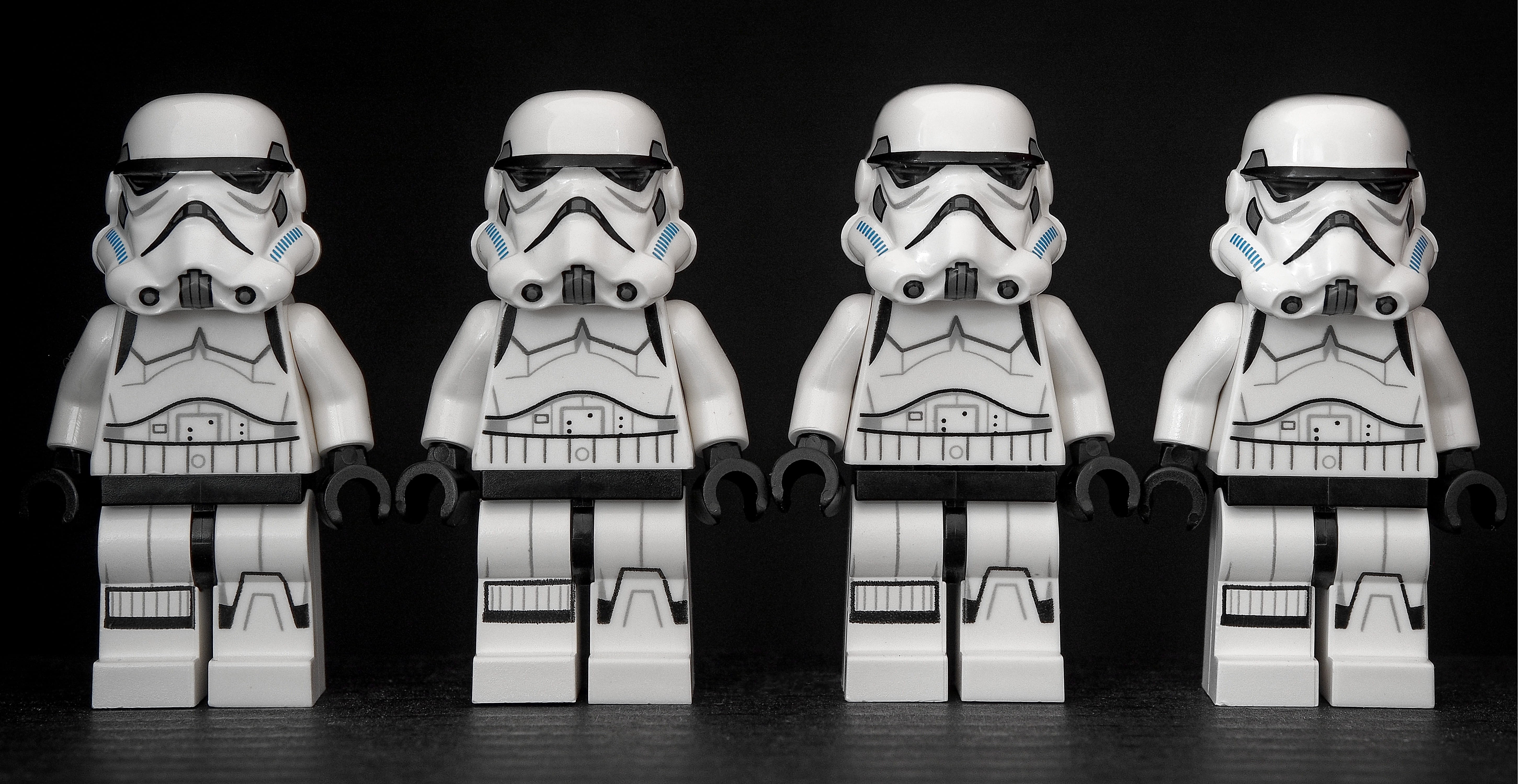 uniform, art and craft, oppression, emotion, identical, minifig, male likeness, four, minifigure, trooper, helmet, military, armour, arrangement, 5K, armor, HD Wallpaper
