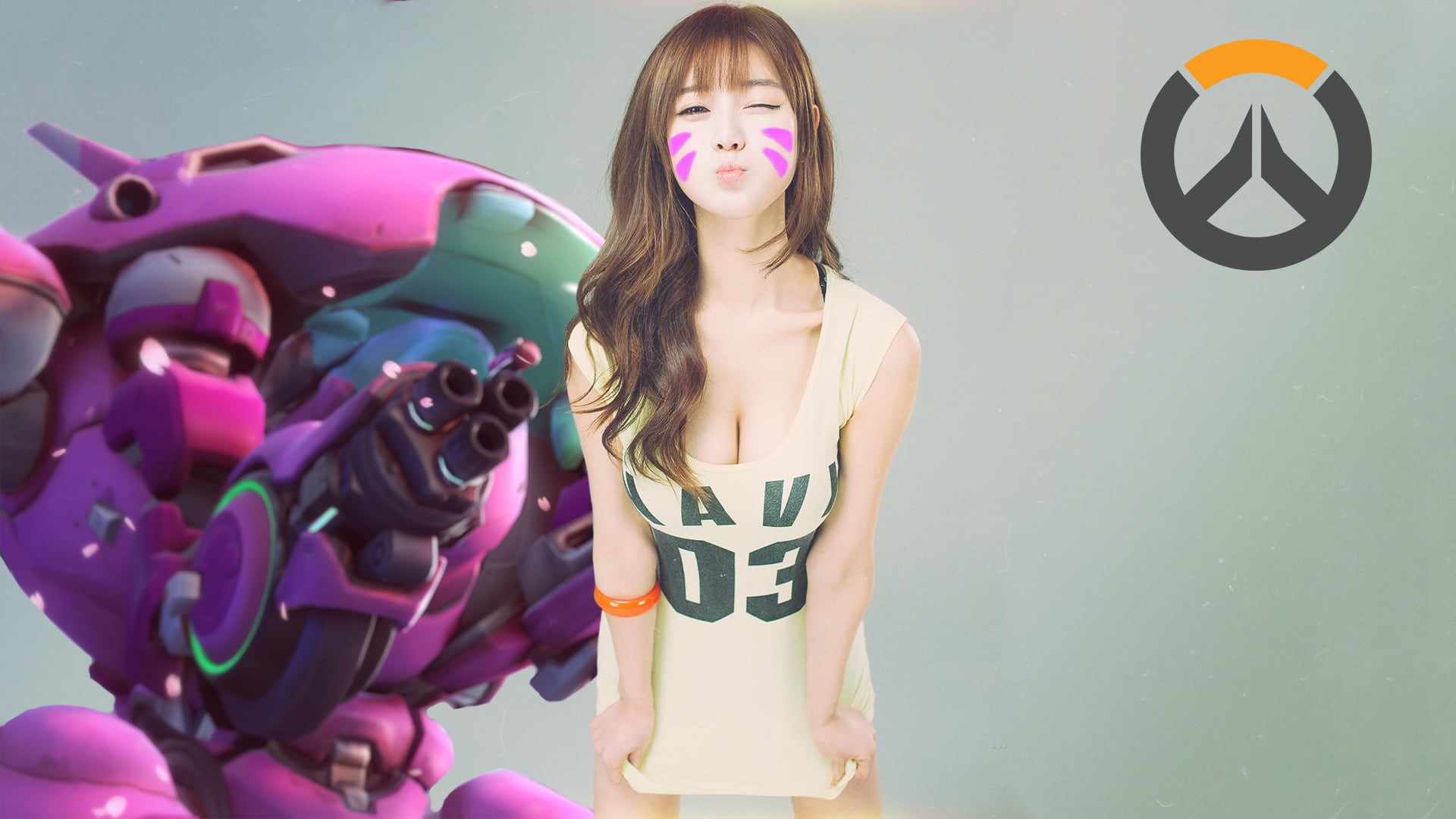 smiling, Overwatch, child, Asian, manga Style, fashion, 1080P, three quarter length, front view, Choi Seul GI, beautiful, sleeveless, photo manipulation, HD Wallpaper