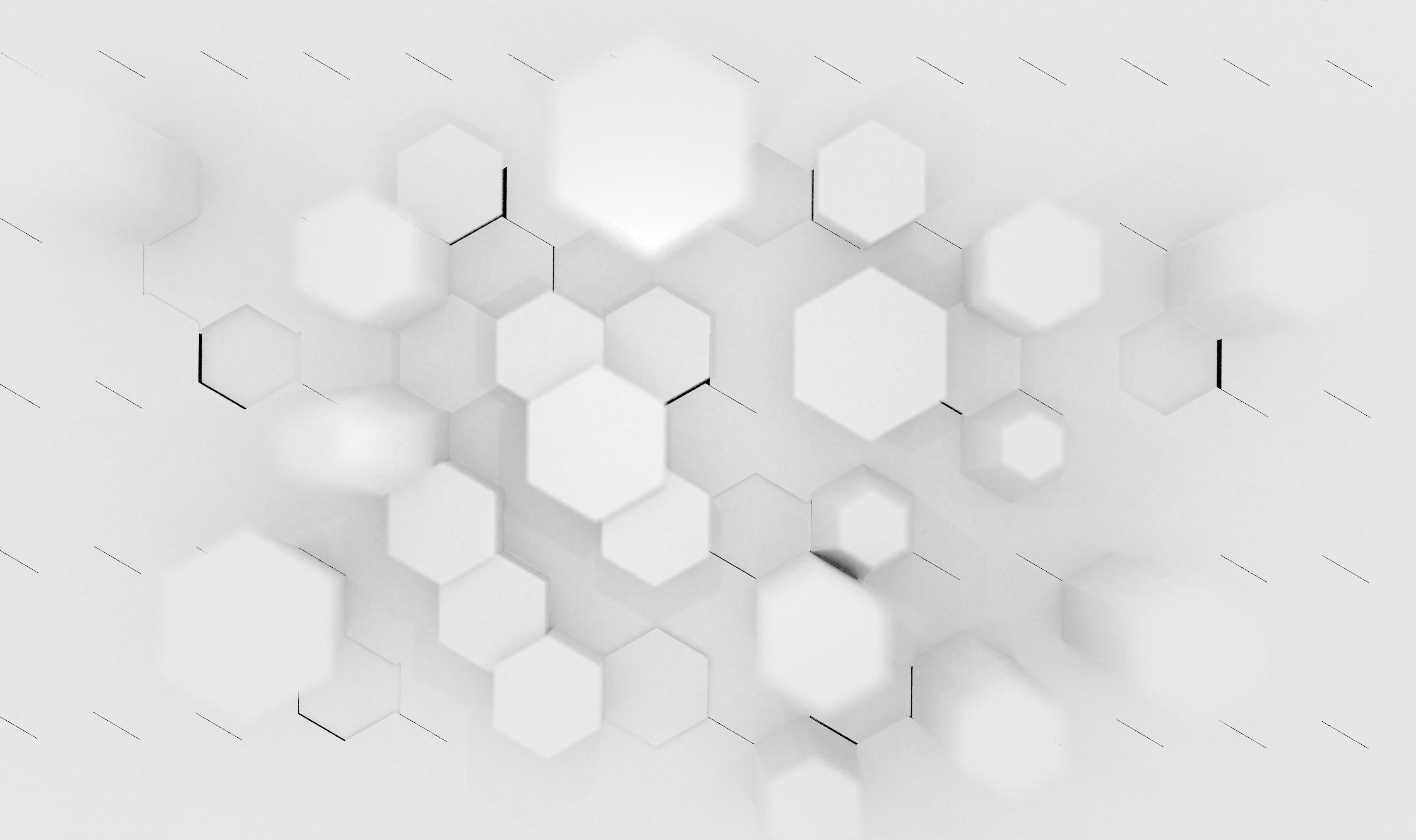 hexagon, 2K, white, abstract, 3D Abstract, HD Wallpaper