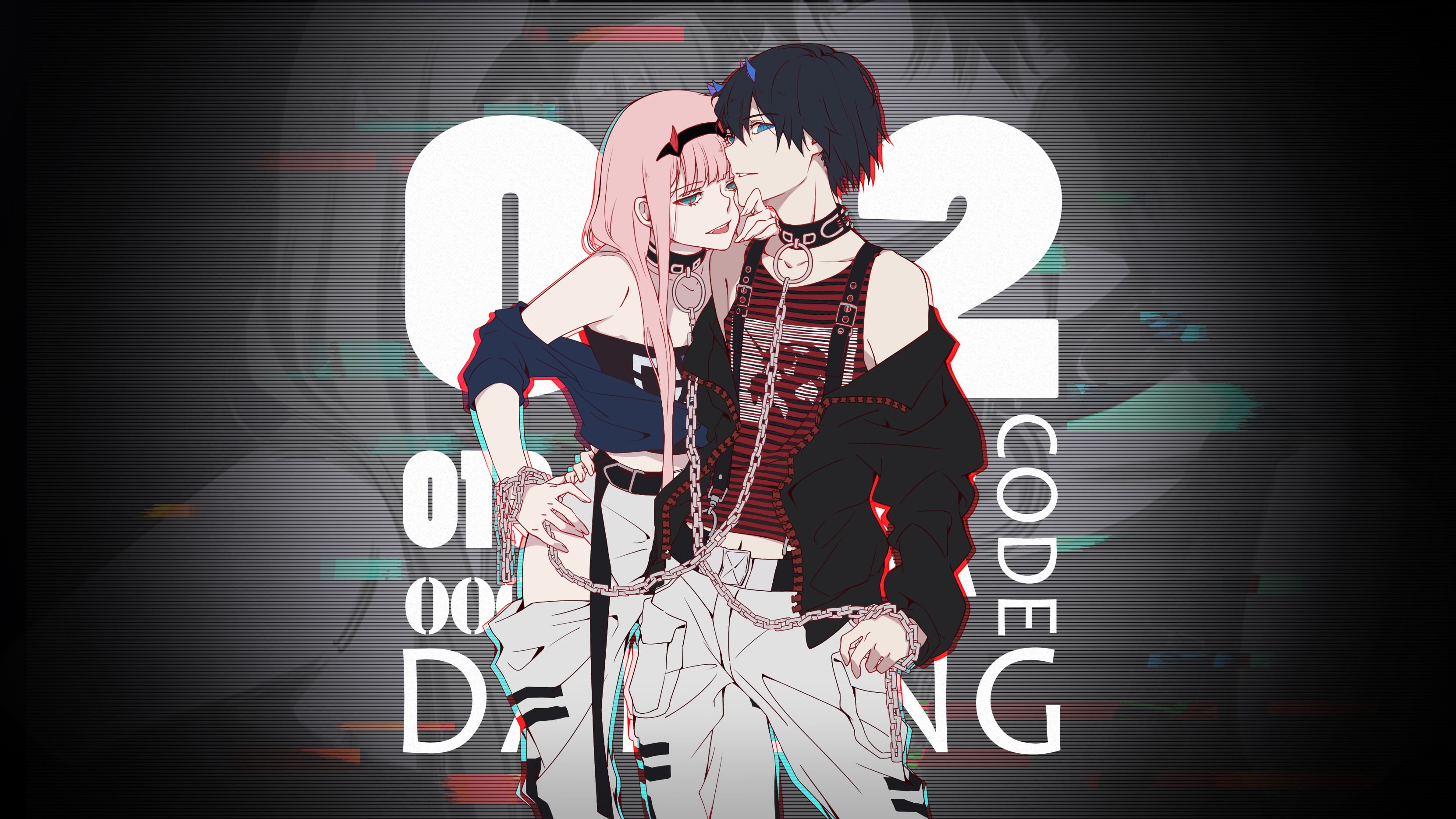 creativity, three quarter length, young women, communication, Zero Two (Darling in the FranXX), women, adult, young men, digital composite, pink hair, Darling in the FranXX, HD Wallpaper