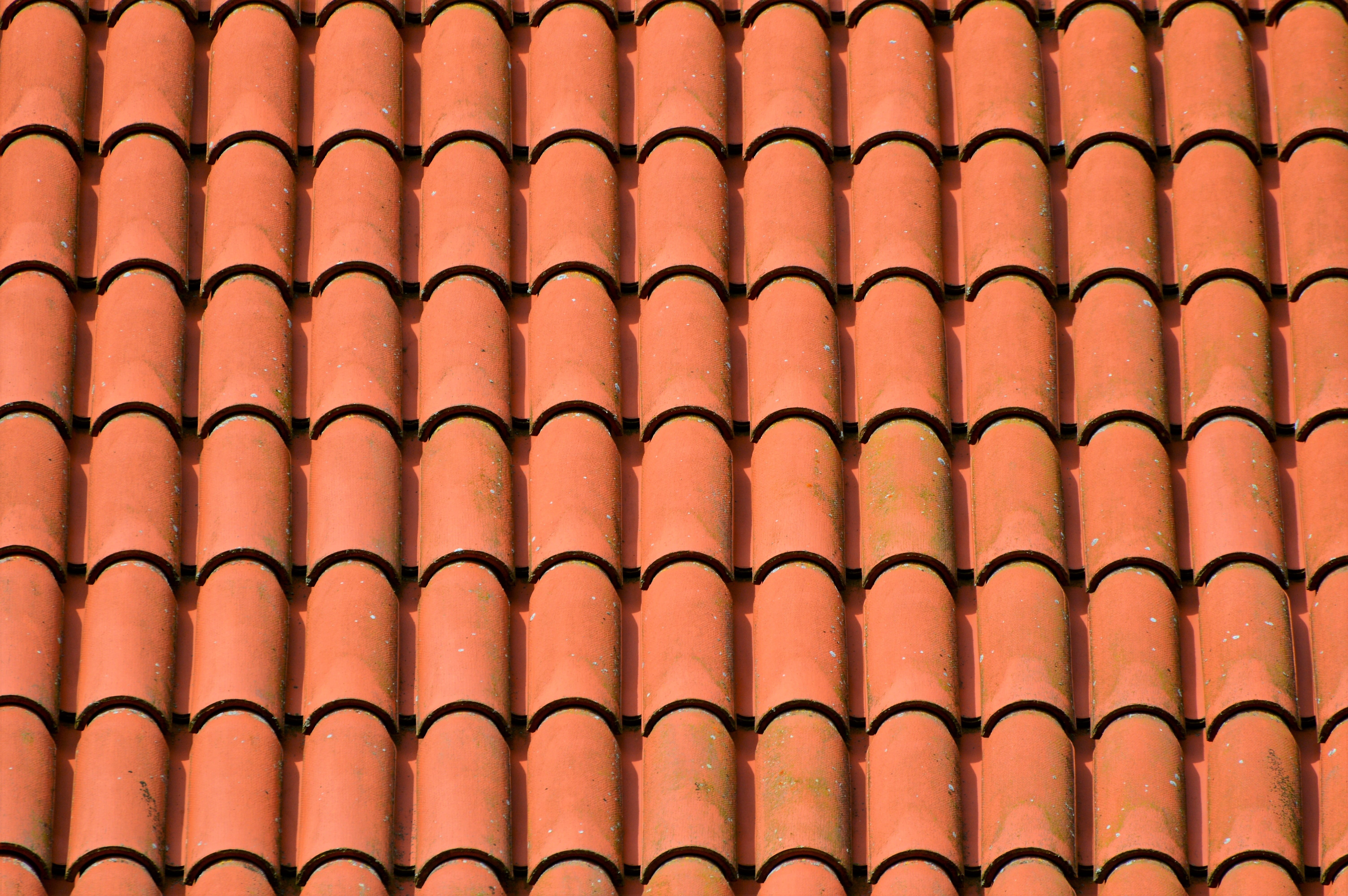 roof tile, full frame, red, house roof, built structure, order, in a row, pattern, arrangement, backgrounds, 5K, side by side, no people, roofing, tile roof, HD Wallpaper