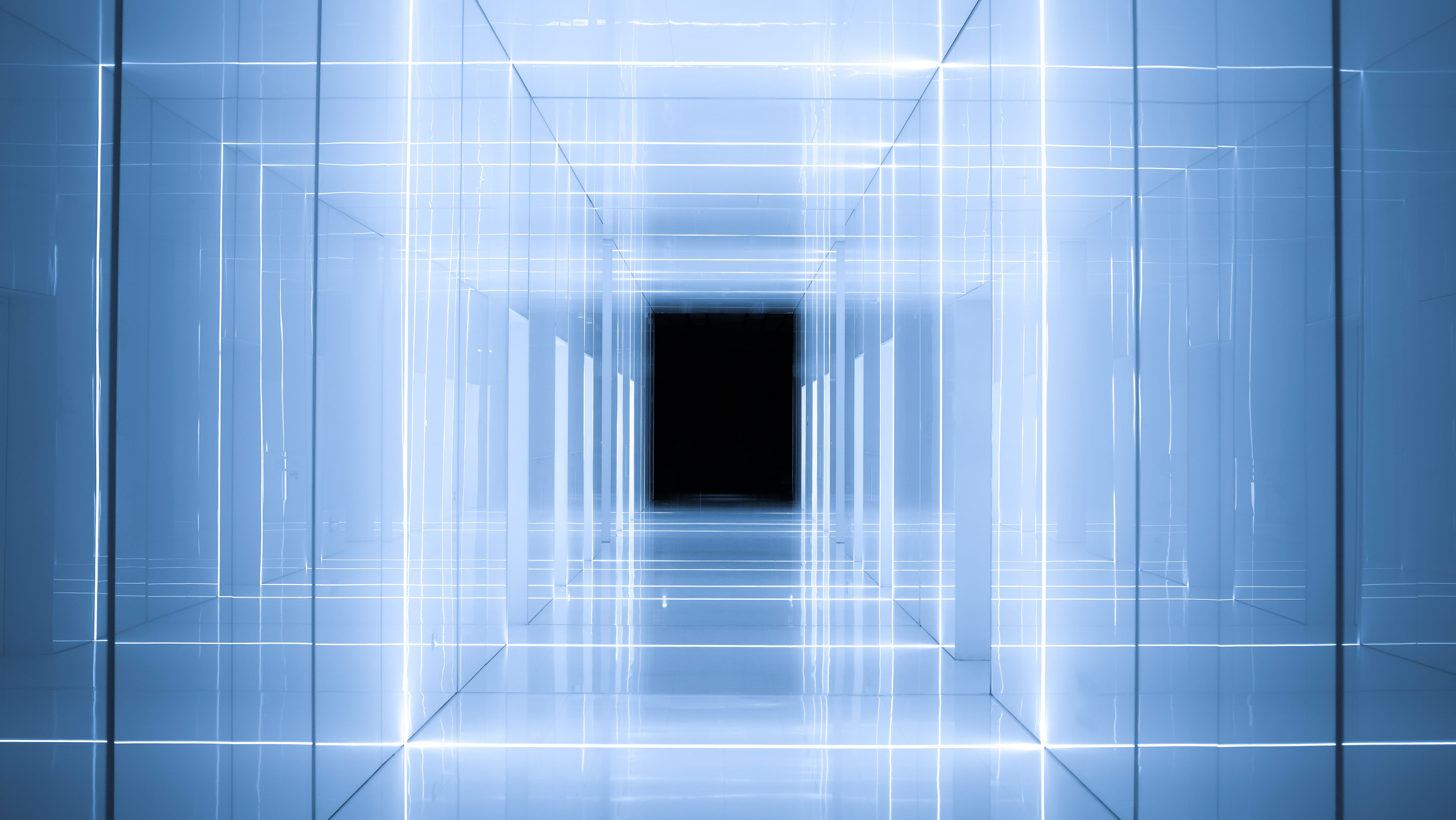 computer, neon light, copy space, modern architecture, futuristic, building, laser, 5K, mirror, connection, light - natural phenomenon, cyberspace, backgrounds, HD Wallpaper