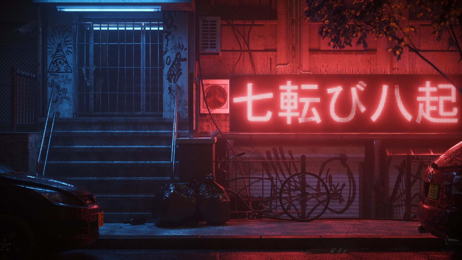 illuminated, building, neon, built structure, building exterior, Neon Haze, outdoors, architecture, wall, red, night, art, the city, communication, text, HD Wallpaper
