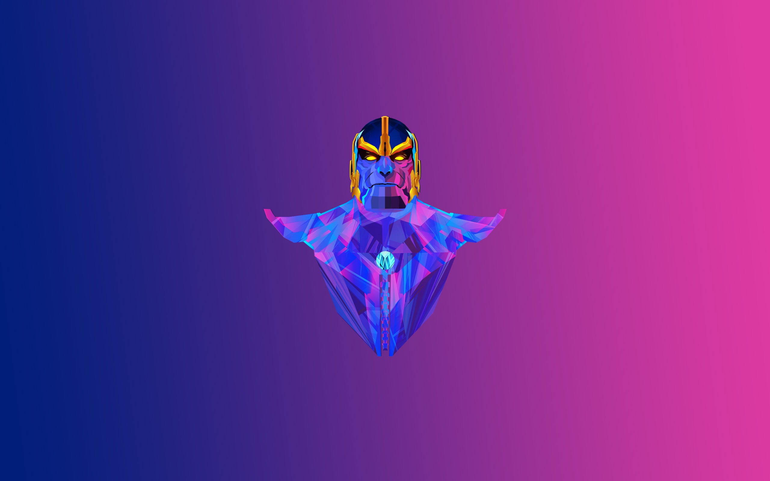 2K, thanos, minimalism, behance, superheroes, hd, colorful, artist, HD Wallpaper