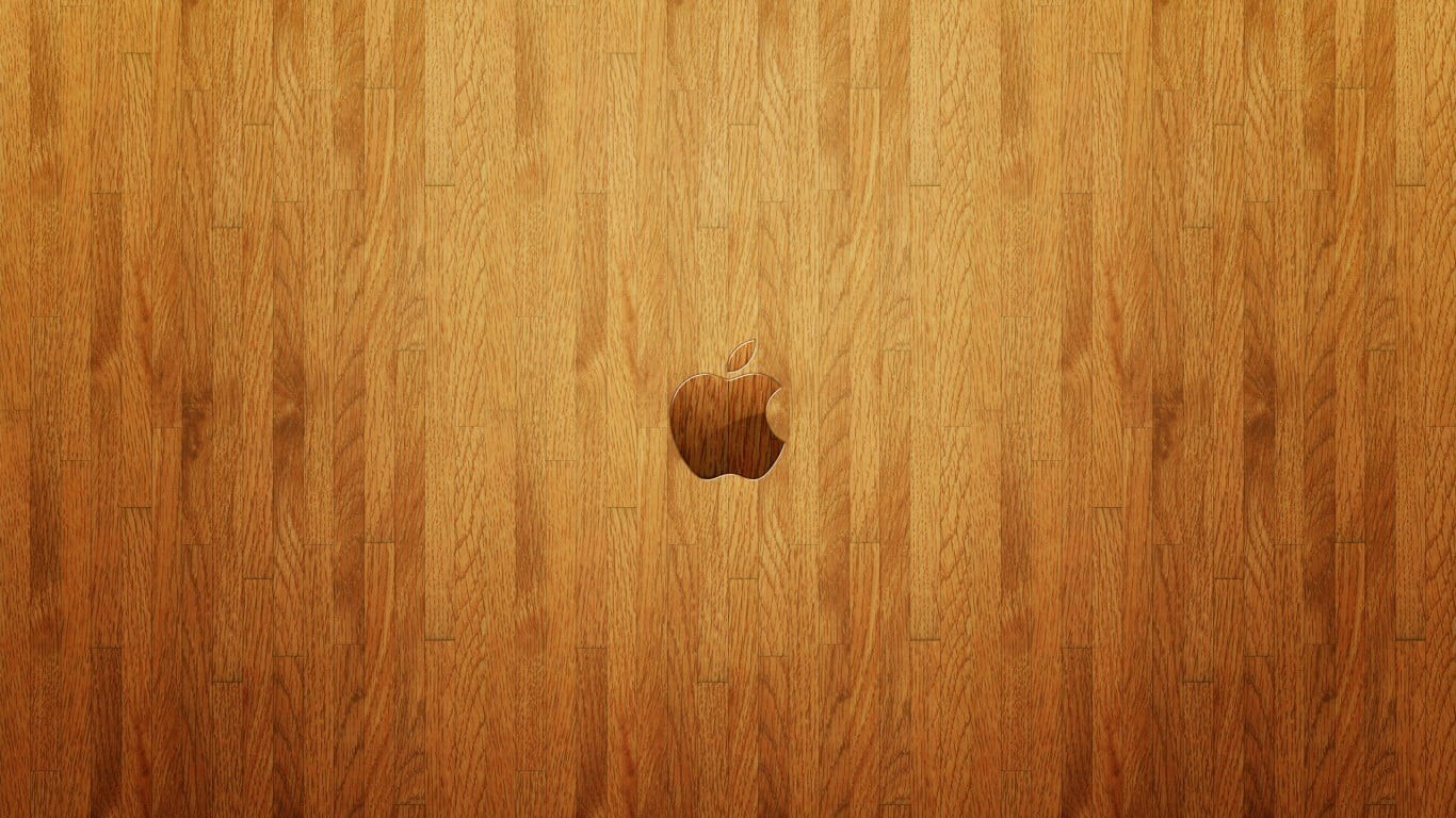 food and drink, logo, indoors, hardwood floor, brown, directly above, 720P, wood grain, wooden surface, wood - material, empty, close-up, Apple Inc., high angle view, HD Wallpaper