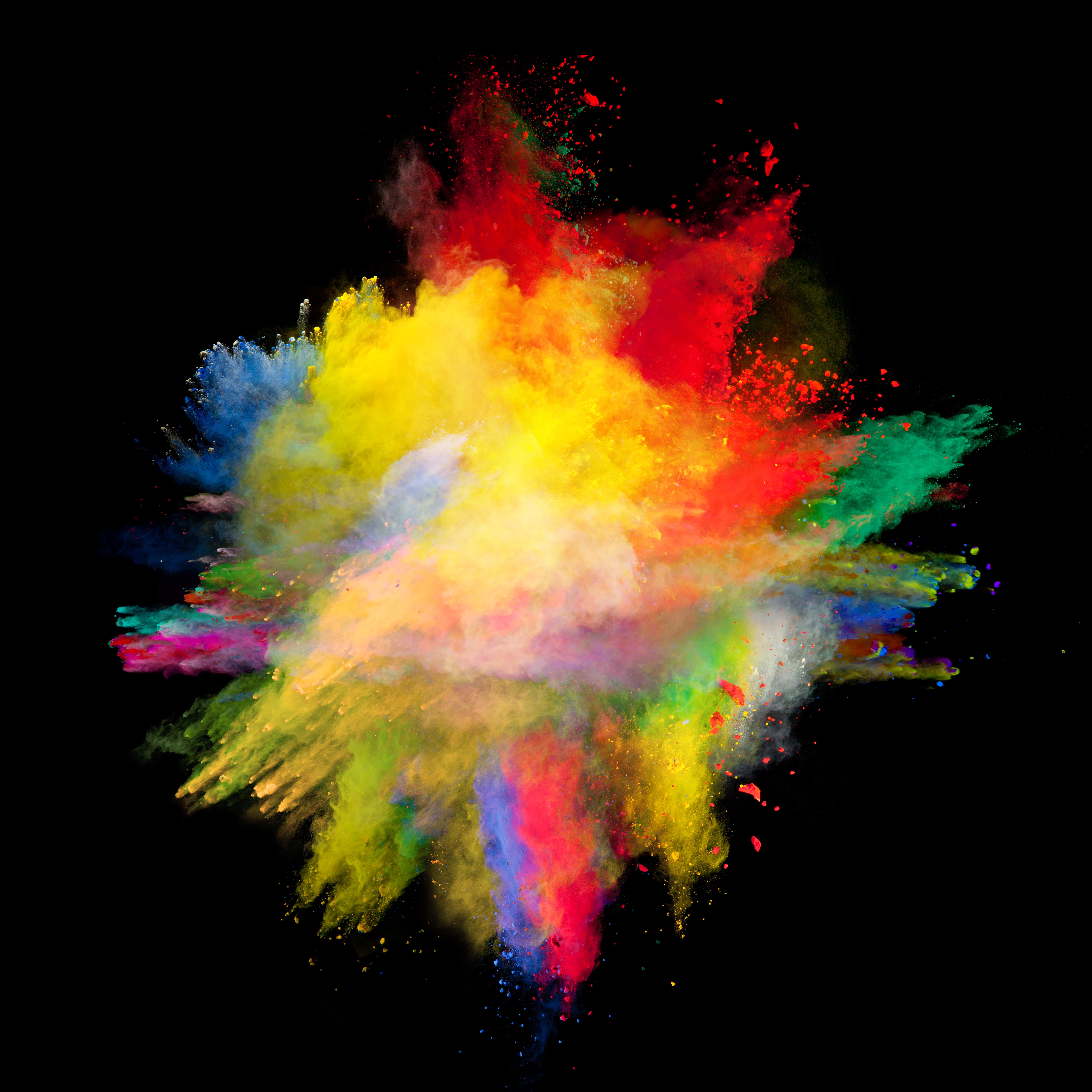 indoors, abstract, motion, close-up, splashing, black background, creativity, 5K, powder explosion, vitality, powder, exploding, red, celebration, design, Phone HD Wallpaper