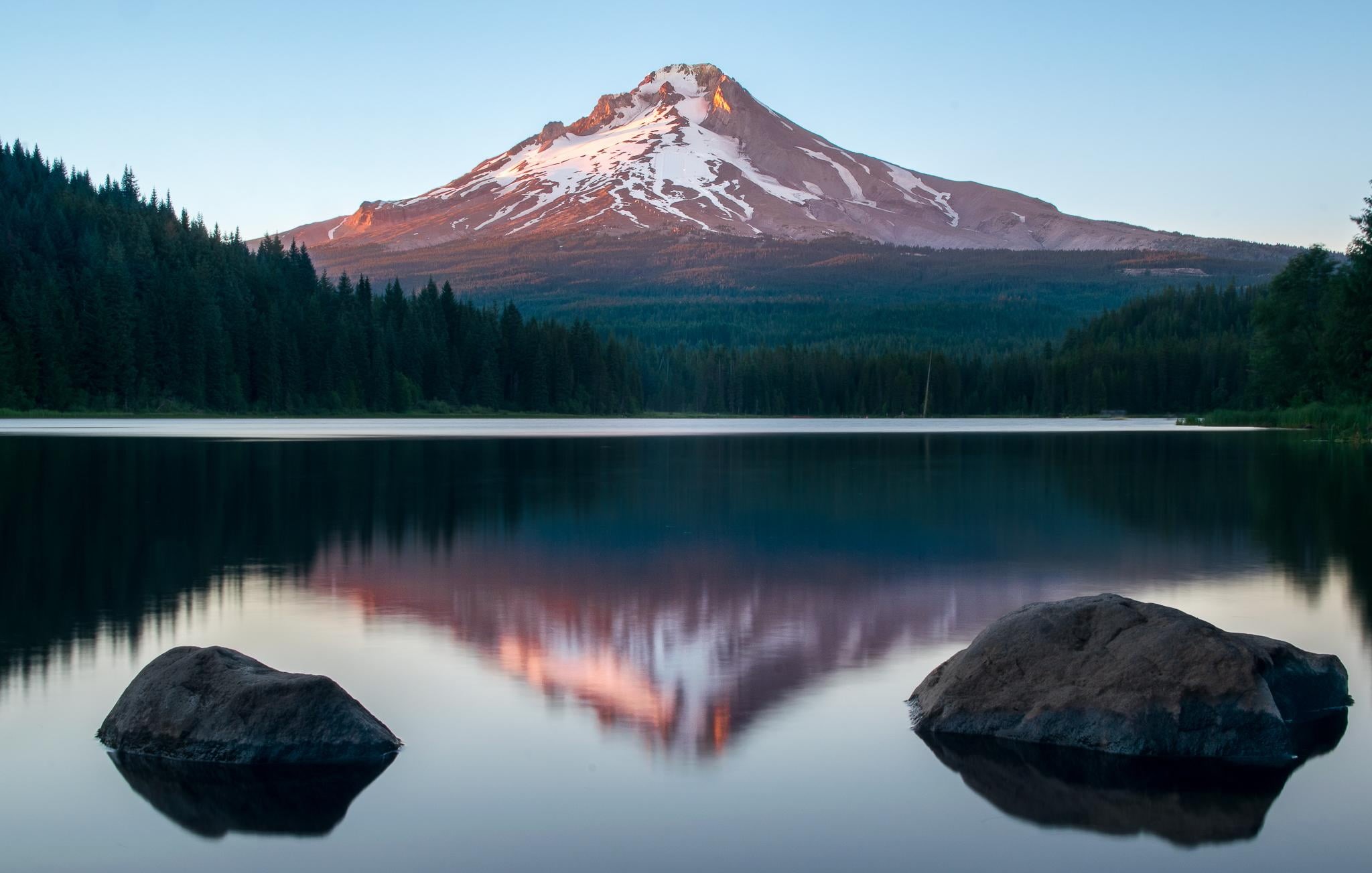 water, tree, mountain, no people, Mount Hood, mountains, photography, reflection, beauty in nature, scenics - nature, tranquil scene, day, mountain peak, HD Wallpaper