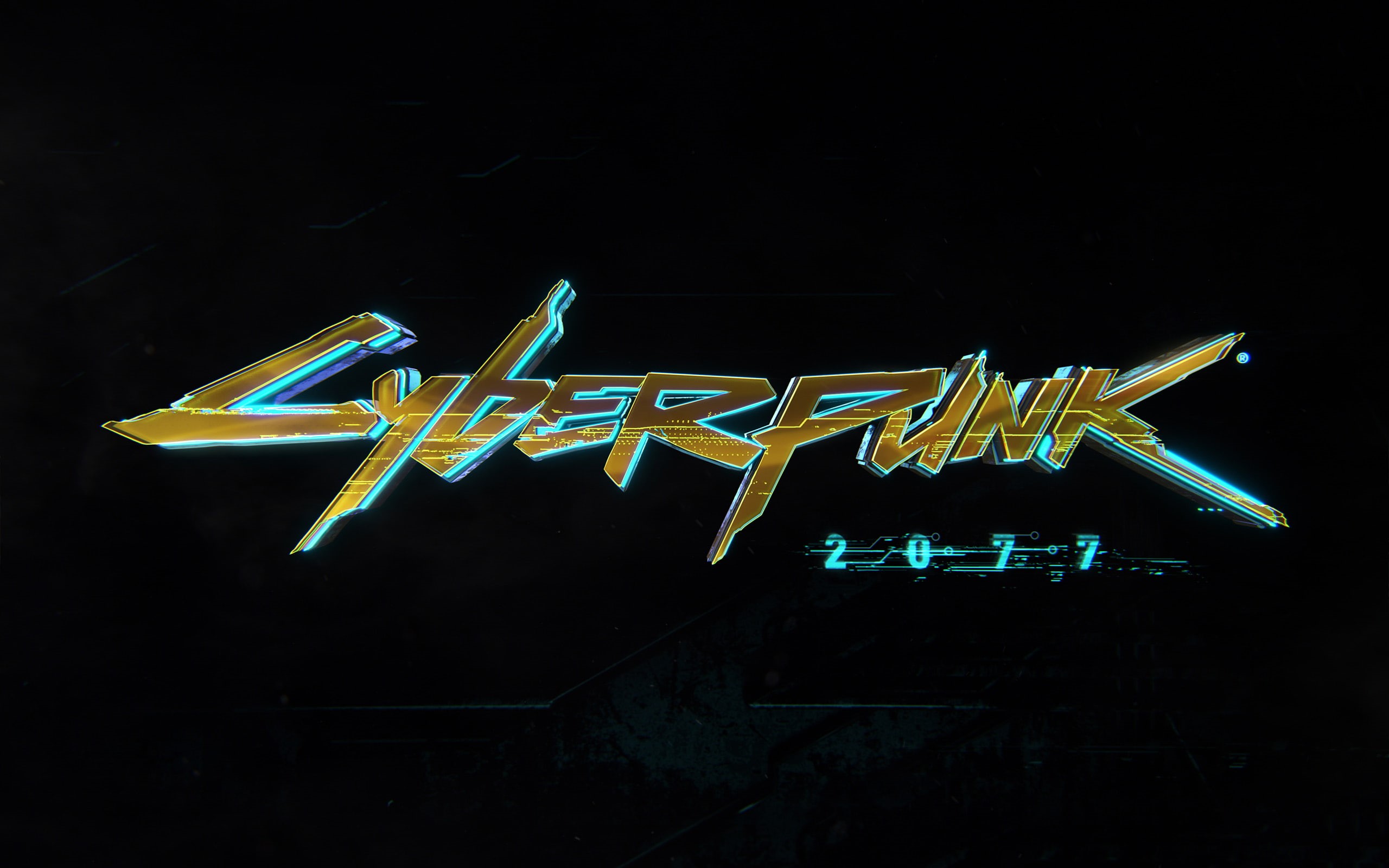 simple background, Cyberpunk 2077, video games, black background, 2K, HD Wallpaper