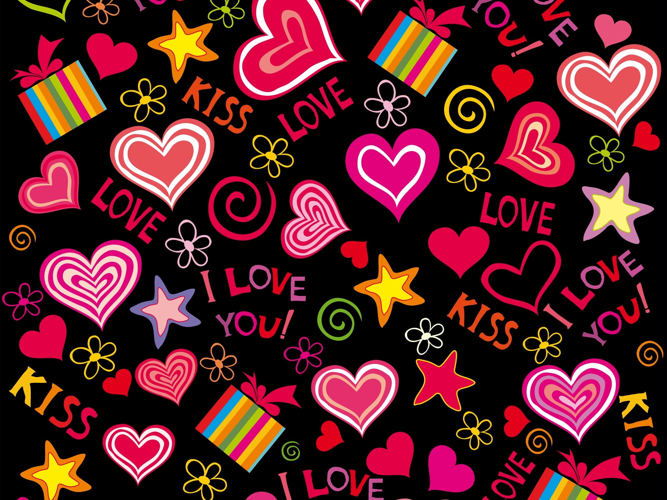 Love, Valentine, 2K, Day, Hearts, Romantic, Vector, HD Wallpaper