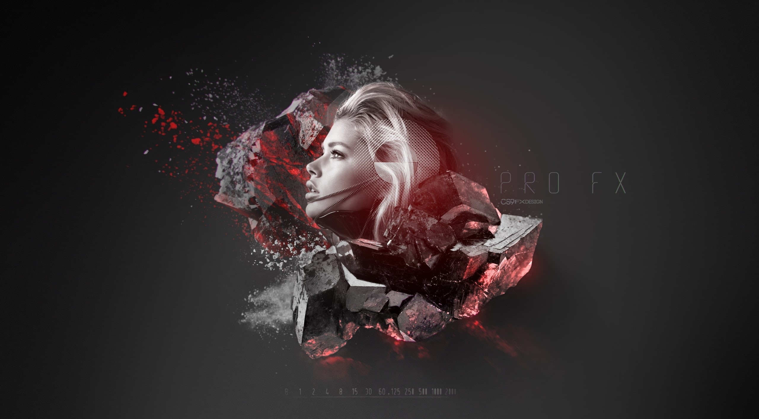 3d, cs9 fx design, red, beautiful woman, desktop wallpapr, indoors, fhd, digital composite, 2K, women, one person, Creative, young adult, females, HD Wallpaper