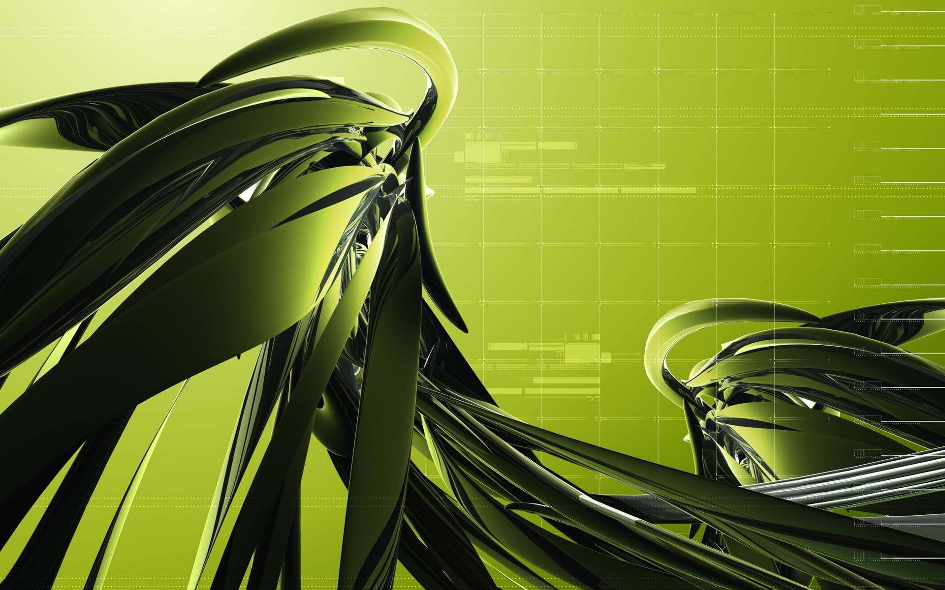 technology, nature, growth, day, close-up, illustration, metal, connection, green color, palm leaf, wall - building feature, indoors, Abstract, cable, 1080P, HD Wallpaper
