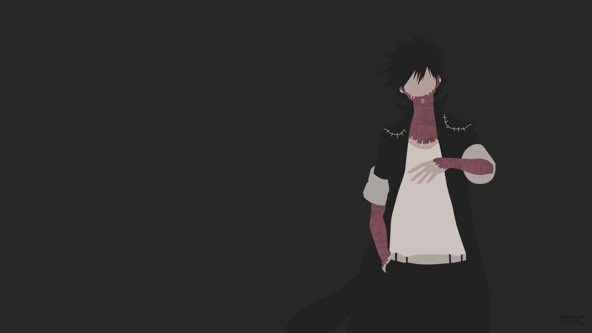 Anime, Dabi (Boku No Hero Academia), My Hero Academia, Minimalist, Boku no Hero Academia, Coat, illustration, 1080P, wearing, man, Scar, Black Hair, black, HD Wallpaper