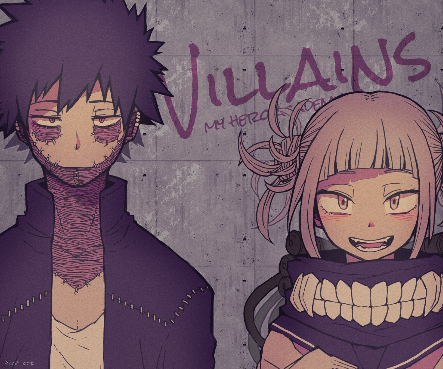 wall - building feature, representation, creativity, male likeness, graffiti, female likeness, built structure, Anime, 720P, human representation, architecture, HD Wallpaper