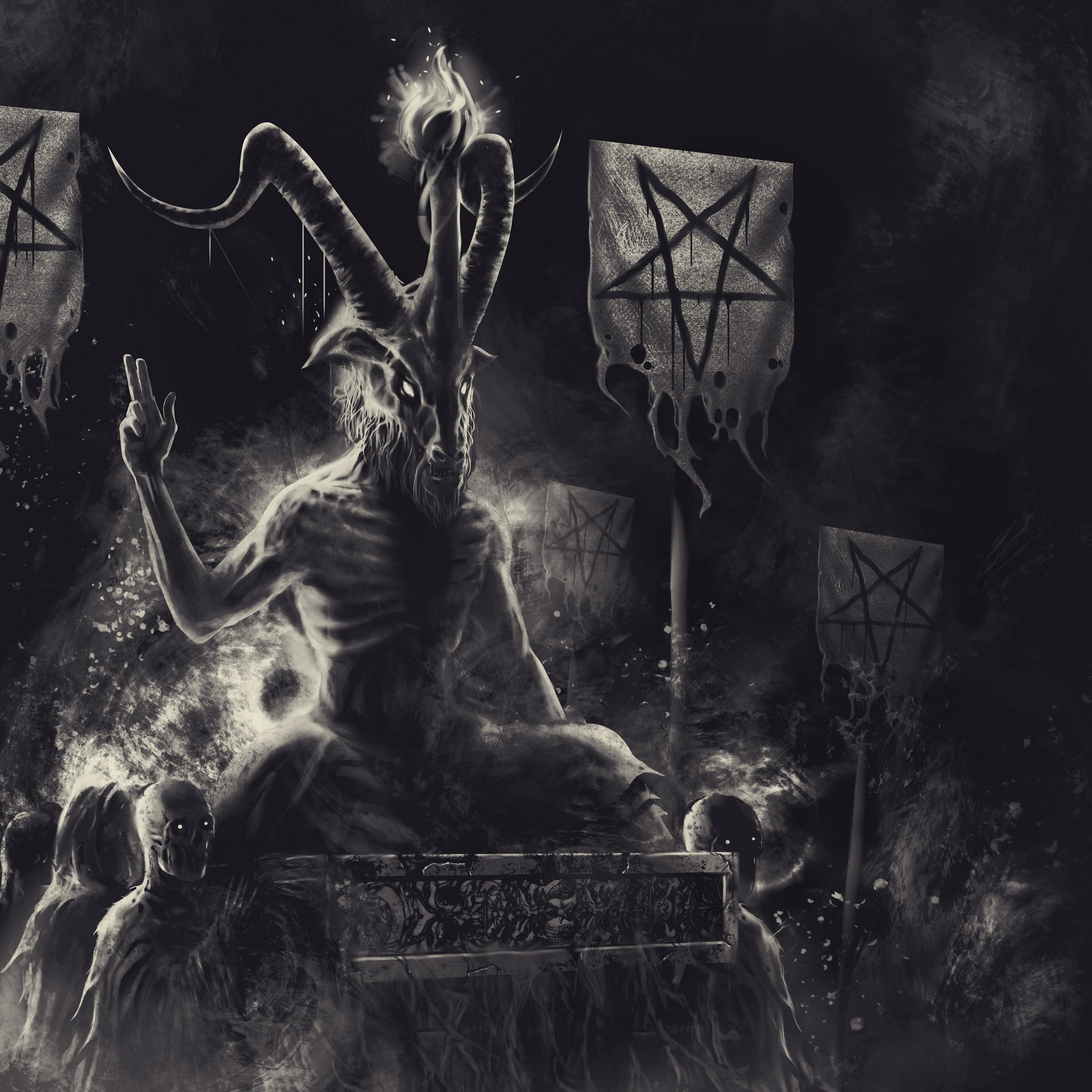 devils, pentagram, 4K, Satanism, Phone HD Wallpaper