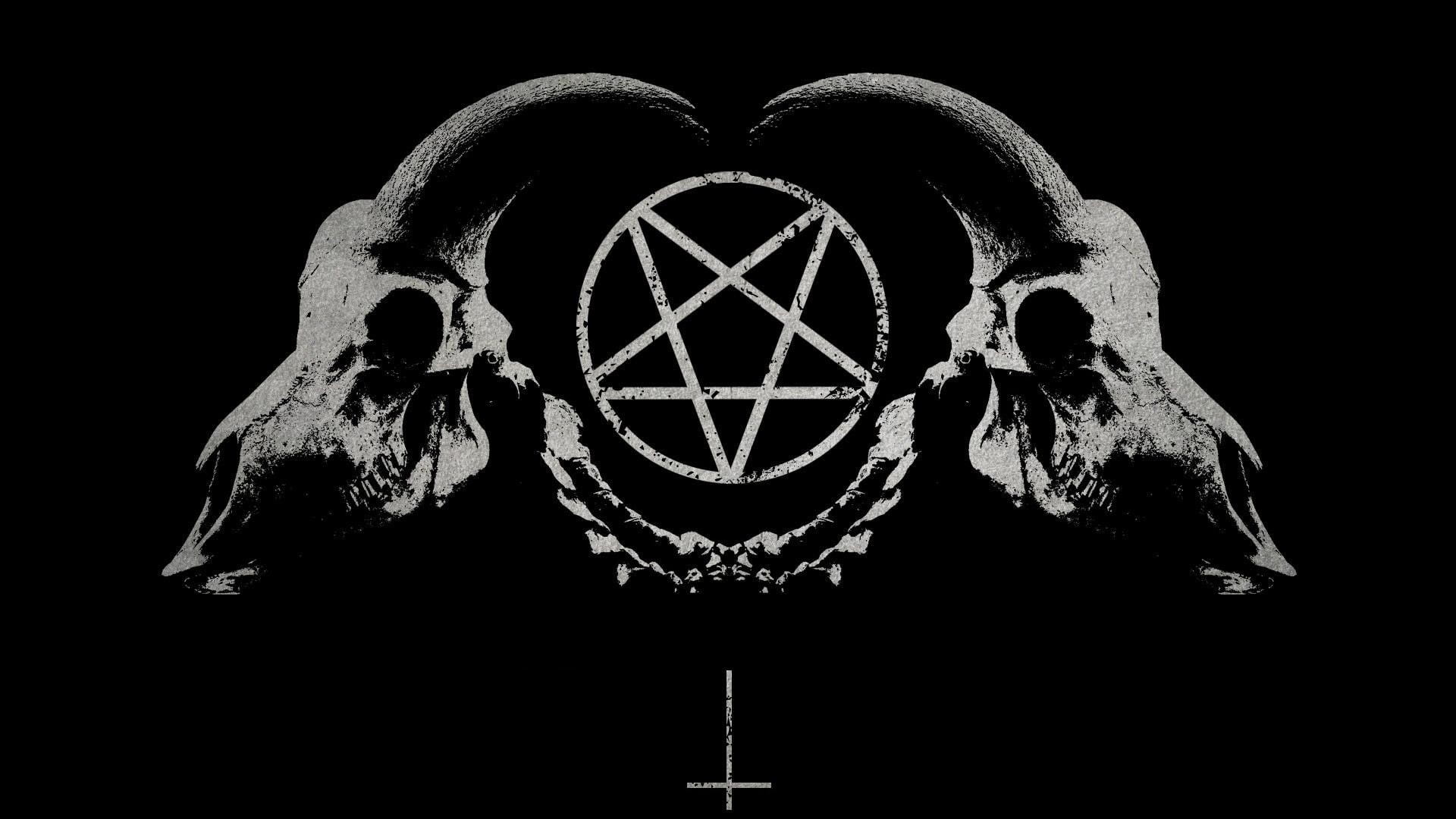 Satan, pentagram, skull, 1080P, demon, HD Wallpaper
