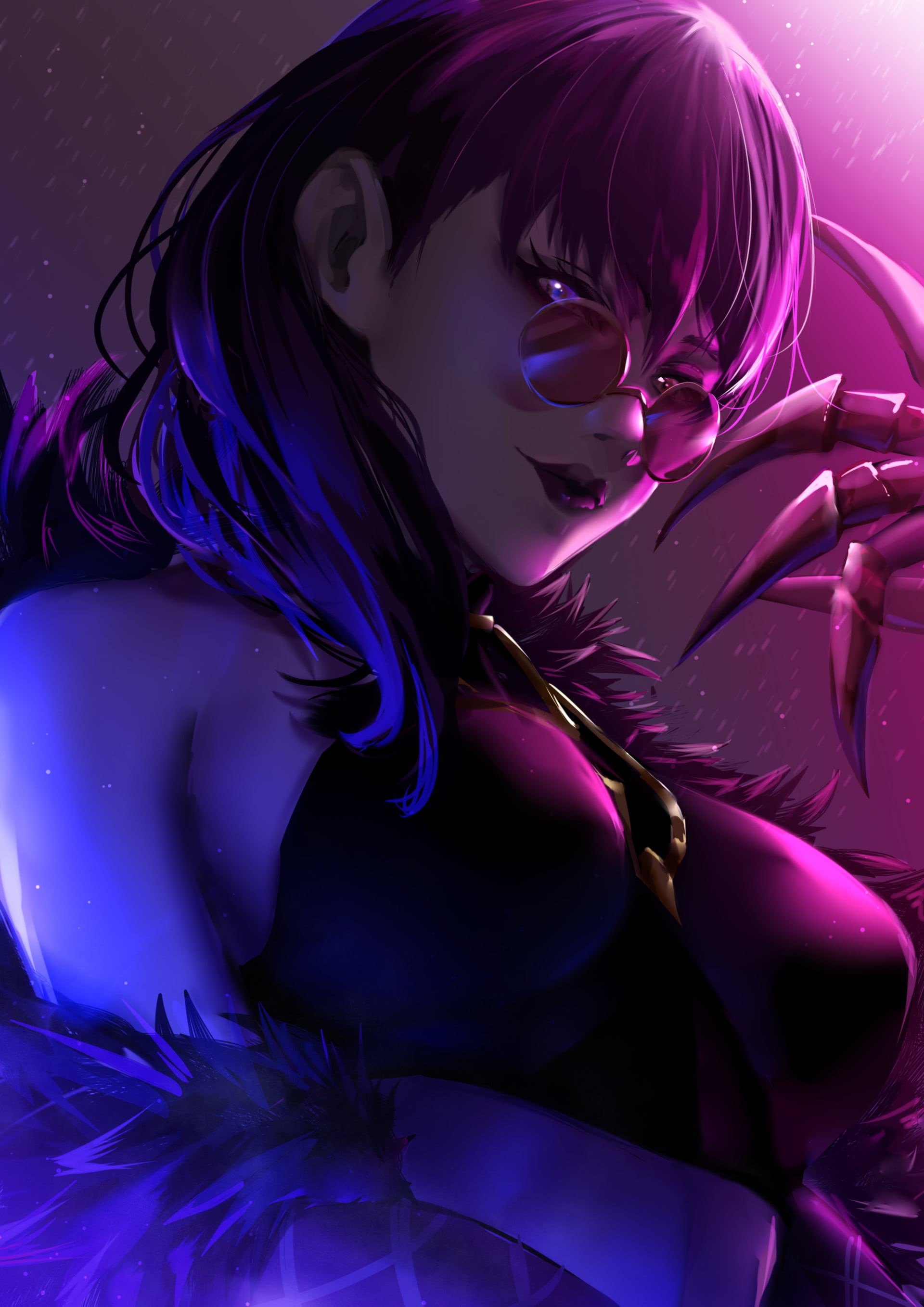 vertical, digital art, Evelynn (League of Legends), video games, Evelynn, glasses, women, League of Legends, Summoners Rift, 2K, K/DA, video game characters, Phone HD Wallpaper