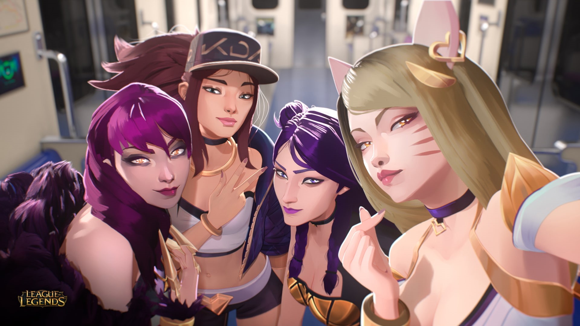 artwork, video games, 1080P, Akali(League of Legends), League of Legends, digital art, K/DA, Summoners Rift, KaiSa (League of Legends), women, Ahri (League of Legends), HD Wallpaper