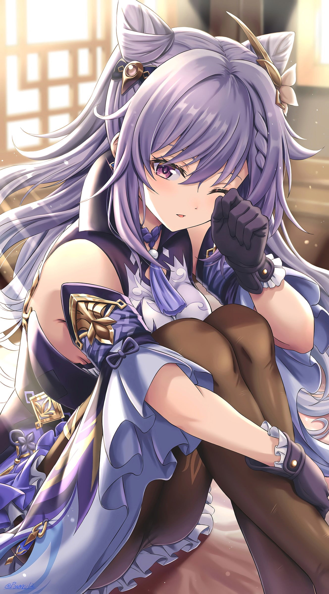 anime girls, Genshin Impact, 1080P, keqing (genshin impact), Phone HD Wallpaper