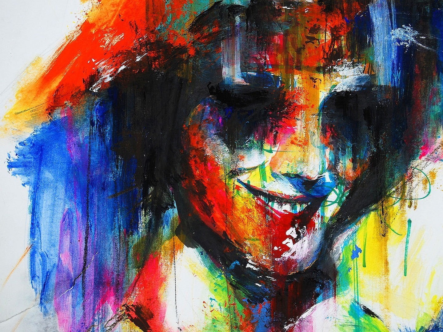 Minjae Lee, wall - building feature, textured, craft, vibrant color, one person, painted, colorful, multi colored, paintings, painted image, red, backgrounds, HD Wallpaper