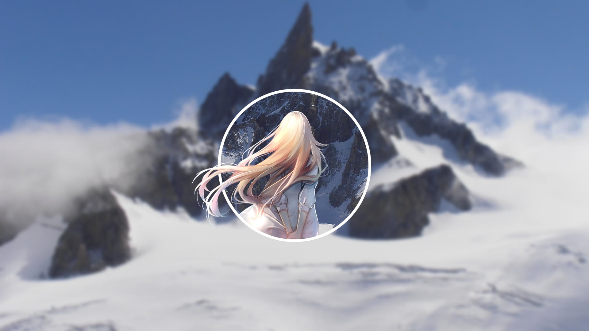 snow, winter, Kekkai Sensen, 1080P, mid-air, beauty in nature, sky, tranquility, environment, close-up, mountain, focus on foreground, anime, cold temperature, HD Wallpaper