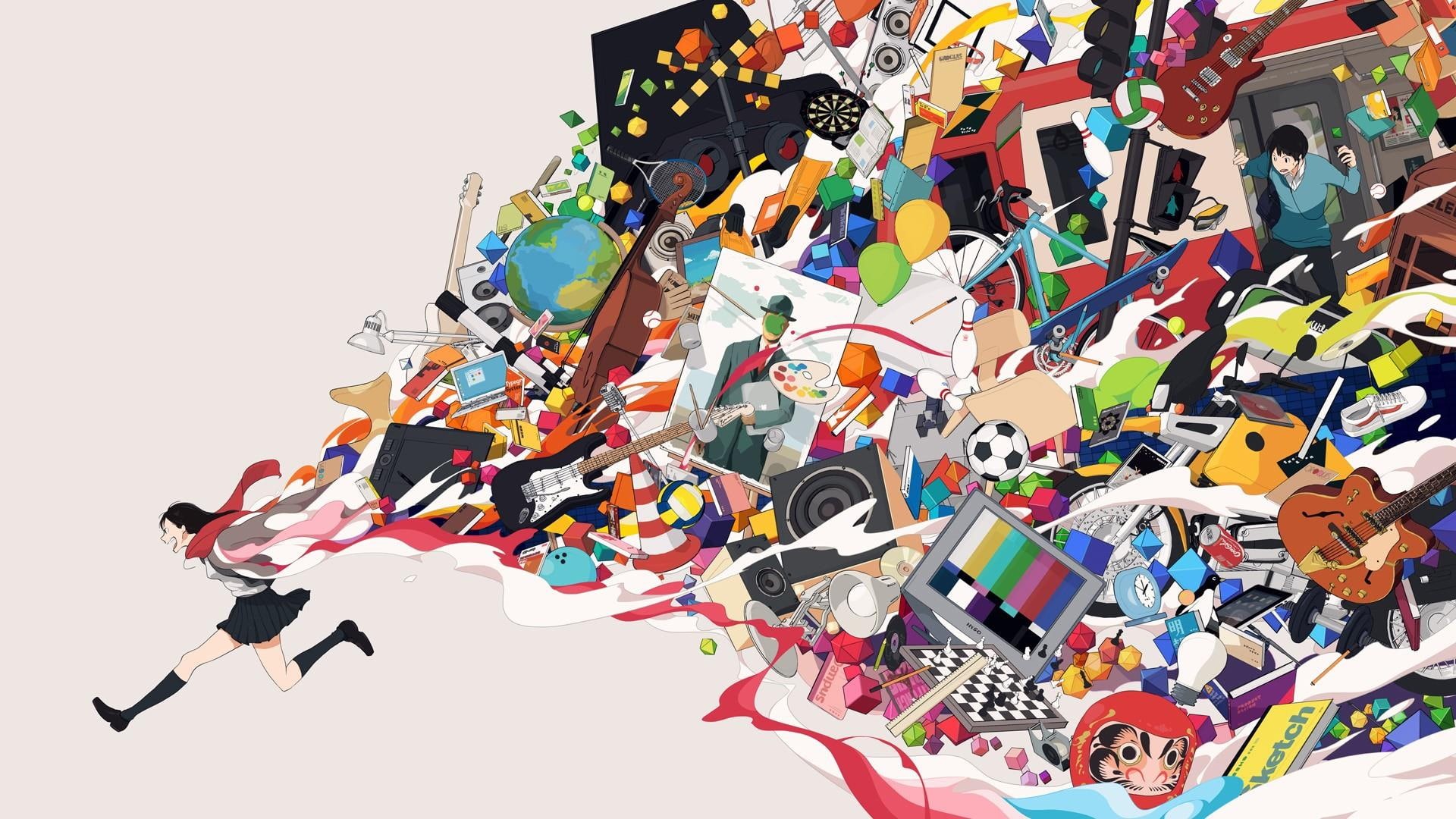art, 1080P, graphics, cartoon, illustration, graphic design, anime, HD Wallpaper