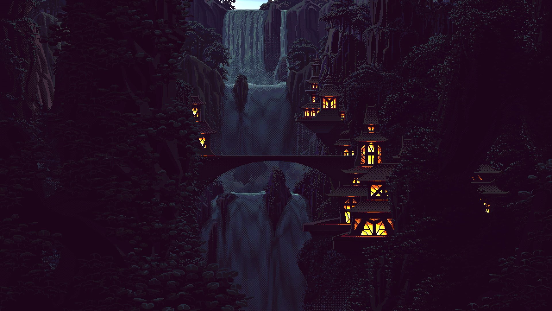 belief, building, rock, forest, built structure, human representation, representation, nature, spirituality, 8 bit, place of worship, statue, Pixels, mountain, HD Wallpaper