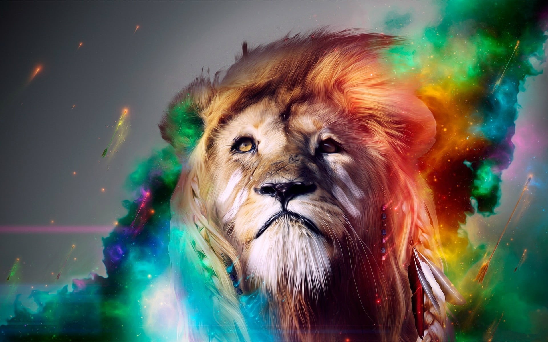 cat, one animal, mammal, portrait, animal wildlife, artwork, multi colored, looking, animal themes, domestic animals, 1080P, pets, motion, close-up, HD Wallpaper