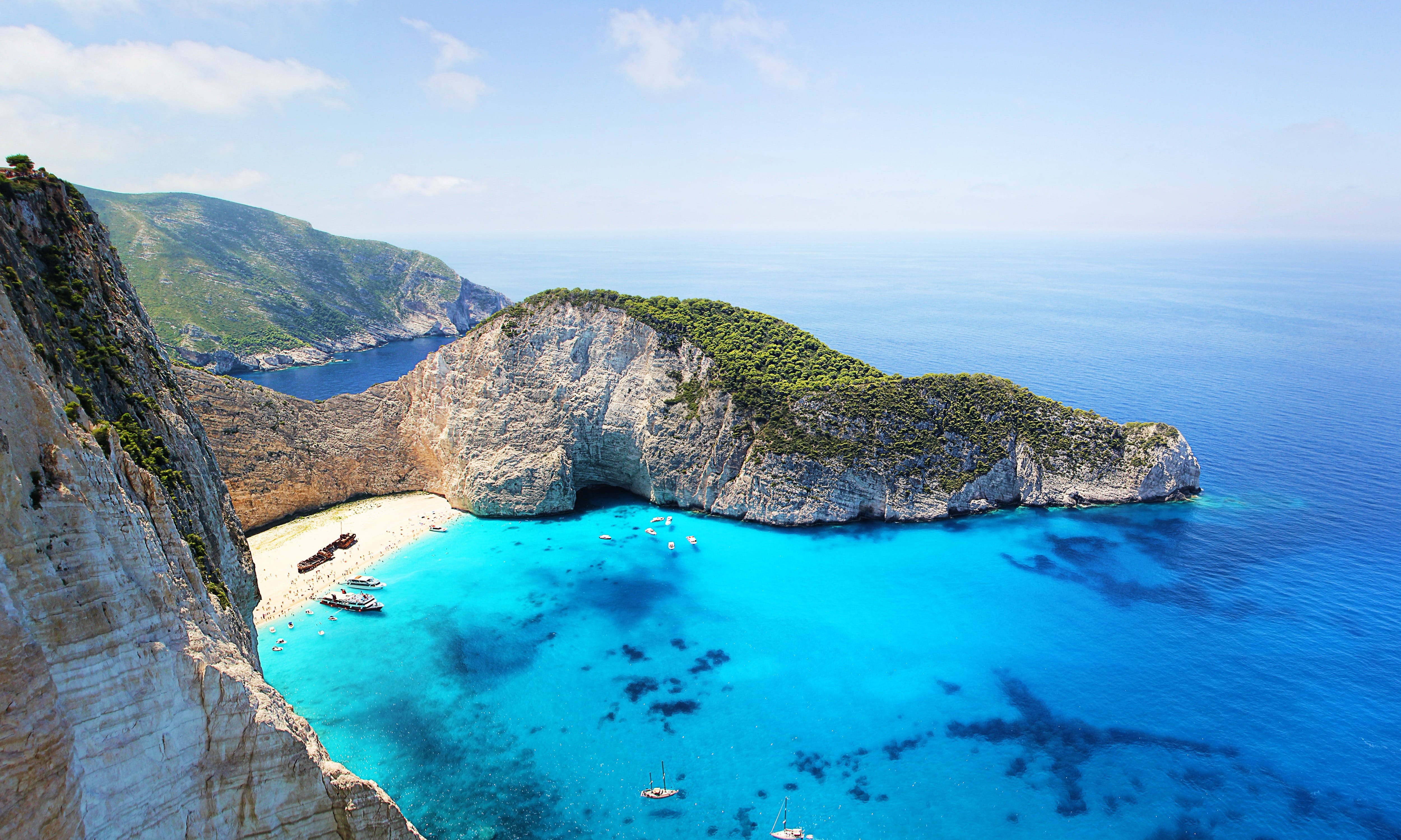 lagoon, landscape, nature, holiday, blue, tourism, seascape, near, coast, vacations, scenics - nature, greece, sea, water, travel, travel destinations, HD Wallpaper