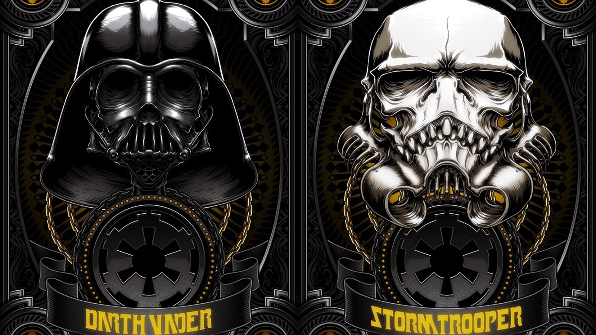  black Color, pattern, abstract, illustration, retro Styled, storm, trooper, backgrounds, computer Graphic, luxury, human Skull, symbol, 1080P, HD Wallpaper
