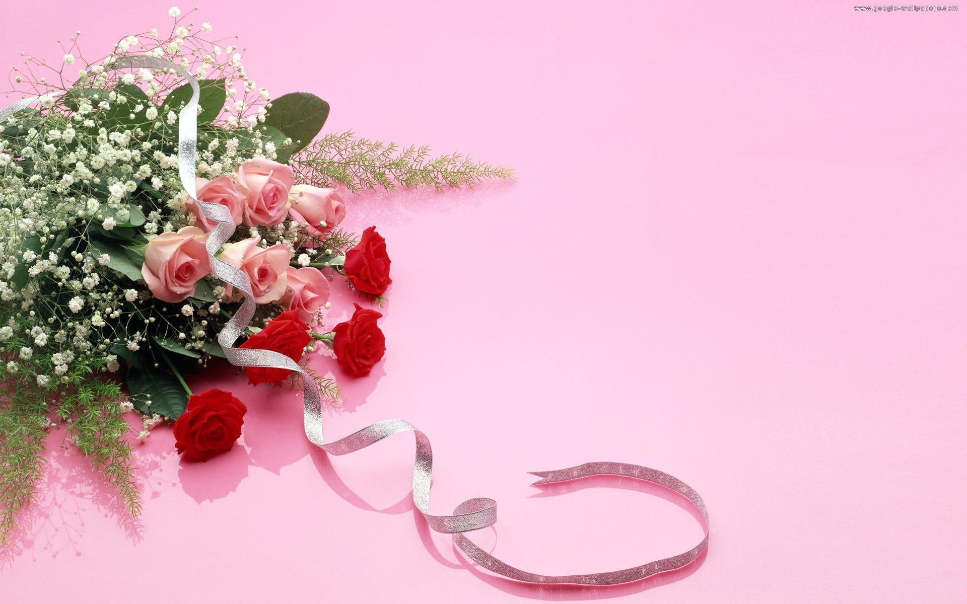 3d and abstract, baby, beautiful, pink, ninerose, 1080P, pink background, flower, s, bouquet, roses, breath, HD Wallpaper