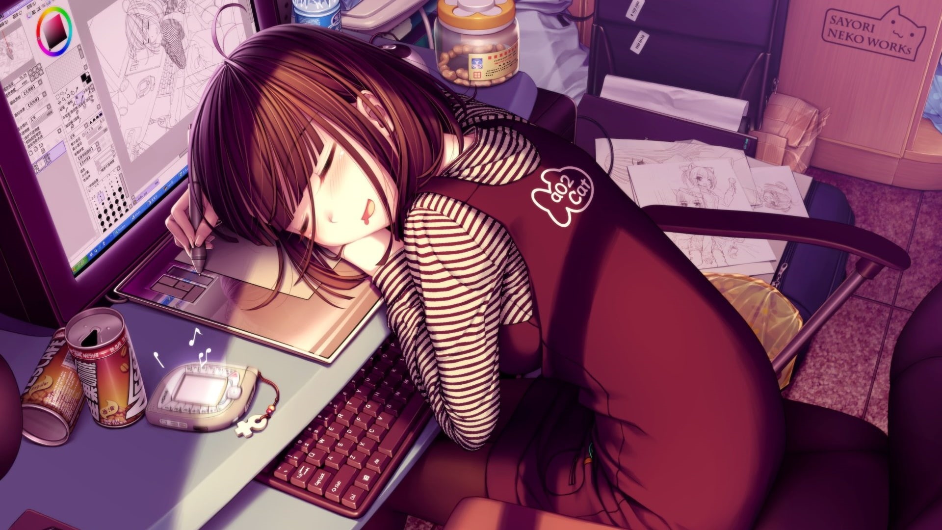 anime art, cute, anime girl, 1080P, kawaii, HD Wallpaper