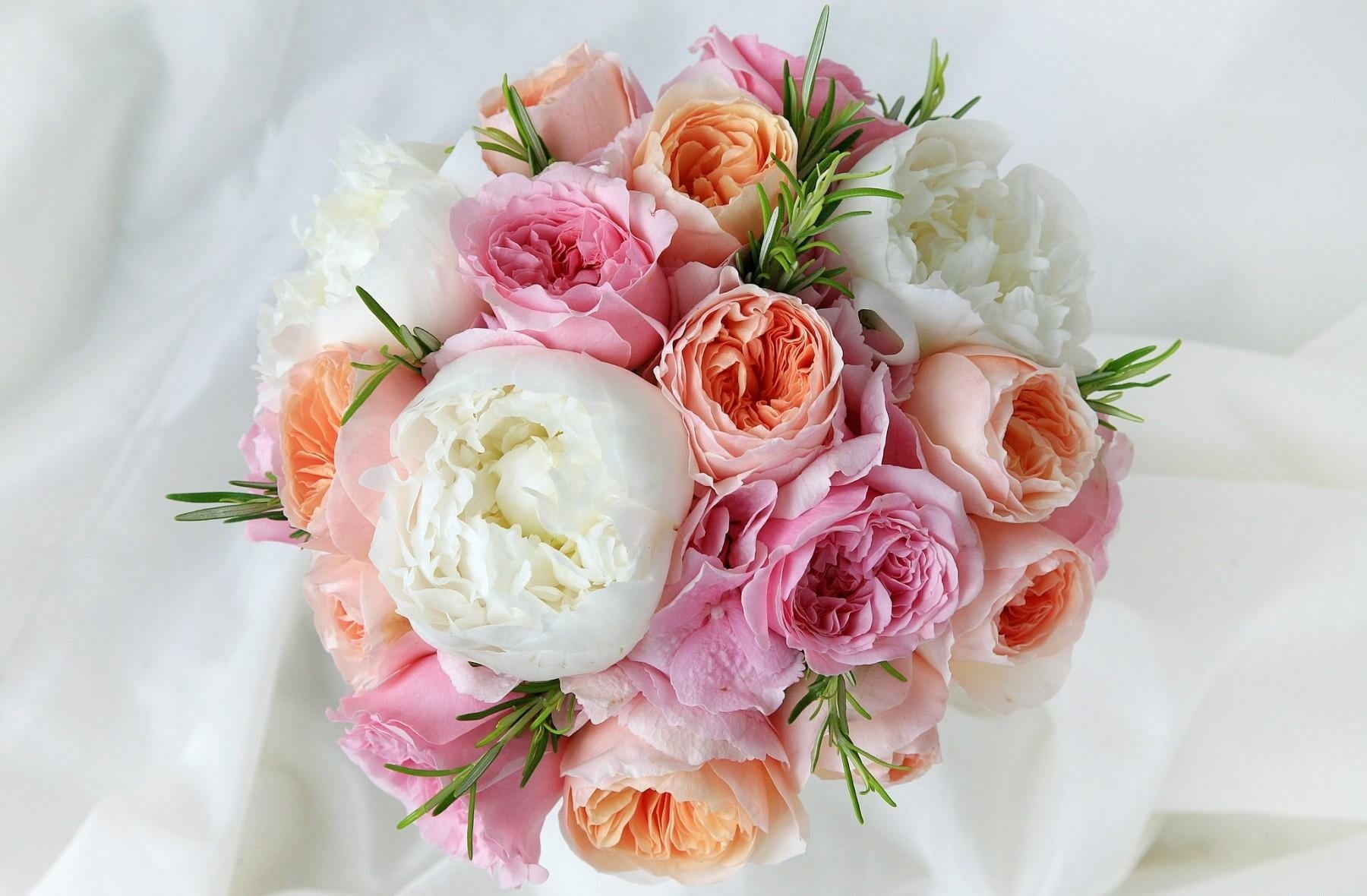 bride, summer, married, nature, tenderness, freshness, inflorescence, bouquet, flower, pink, rose, plant, close-up, flowers, flower Head, petal, 720P, HD Wallpaper