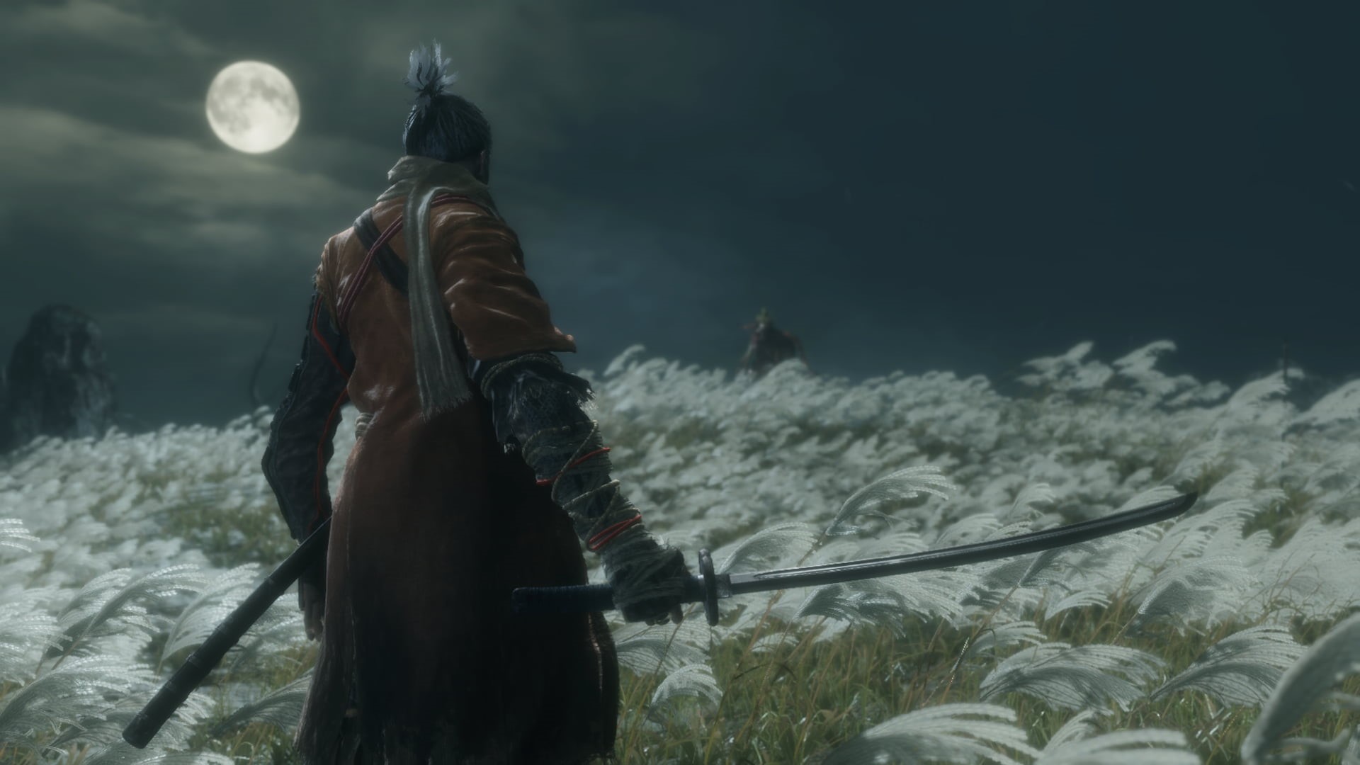 Sekiro: Shadows Die Twice, sword, screen shot, video games, Moon, katana, 1080P, HD Wallpaper