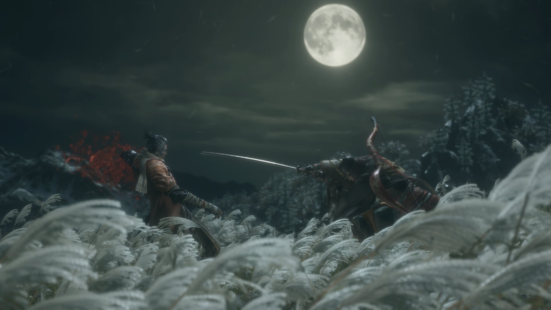 Sekiro: Shadows Die Twice, warrior, Moon, katana, 1080P, video games, screen shot, HD Wallpaper