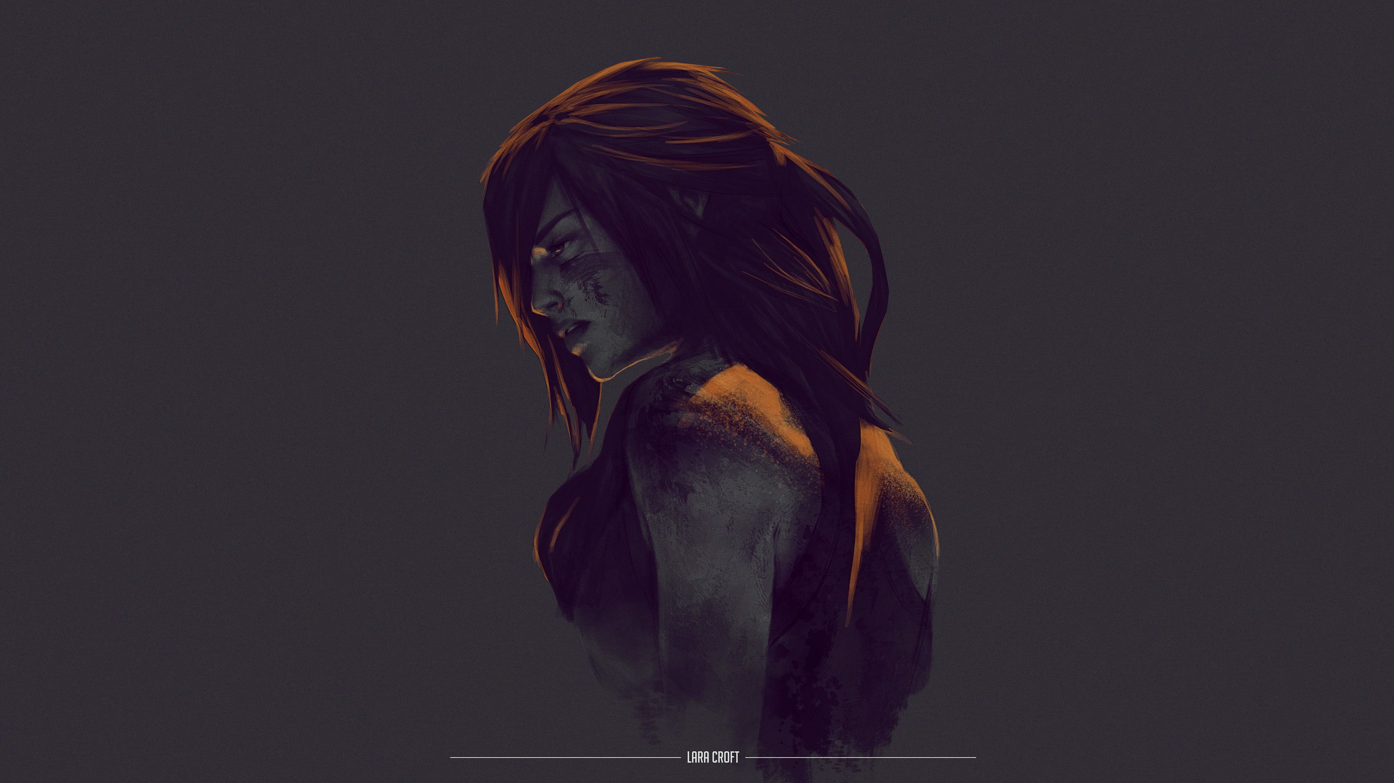 one person, long hair, Lara, beautiful people, creativity, redhead, beauty, minimalism, beautiful woman, women, black background, young adult, hair, Shadow of the Tomb Raider, HD Wallpaper
