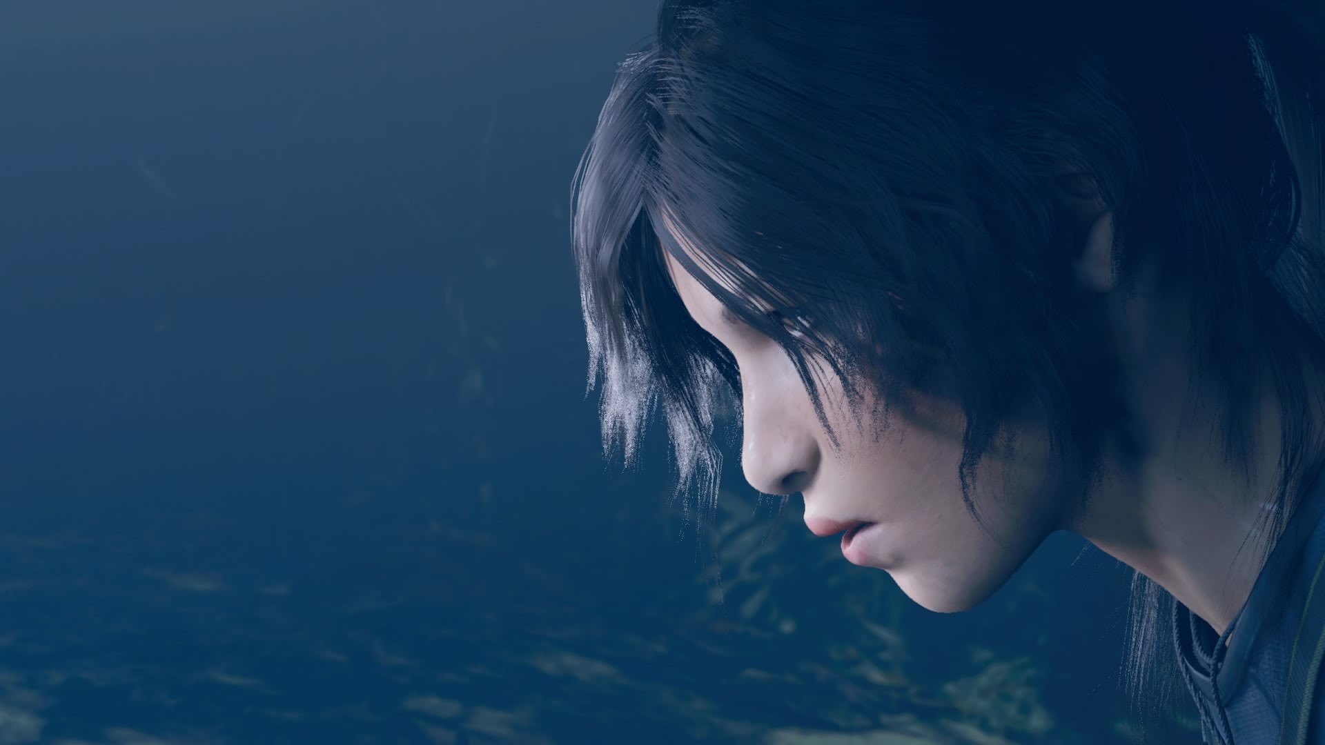 one person, outdoors, swimming, hairstyle, contemplation, looking, young adult, water, sea, close-up, lifestyles, human face, Shadow of the Tomb Raider, HD Wallpaper