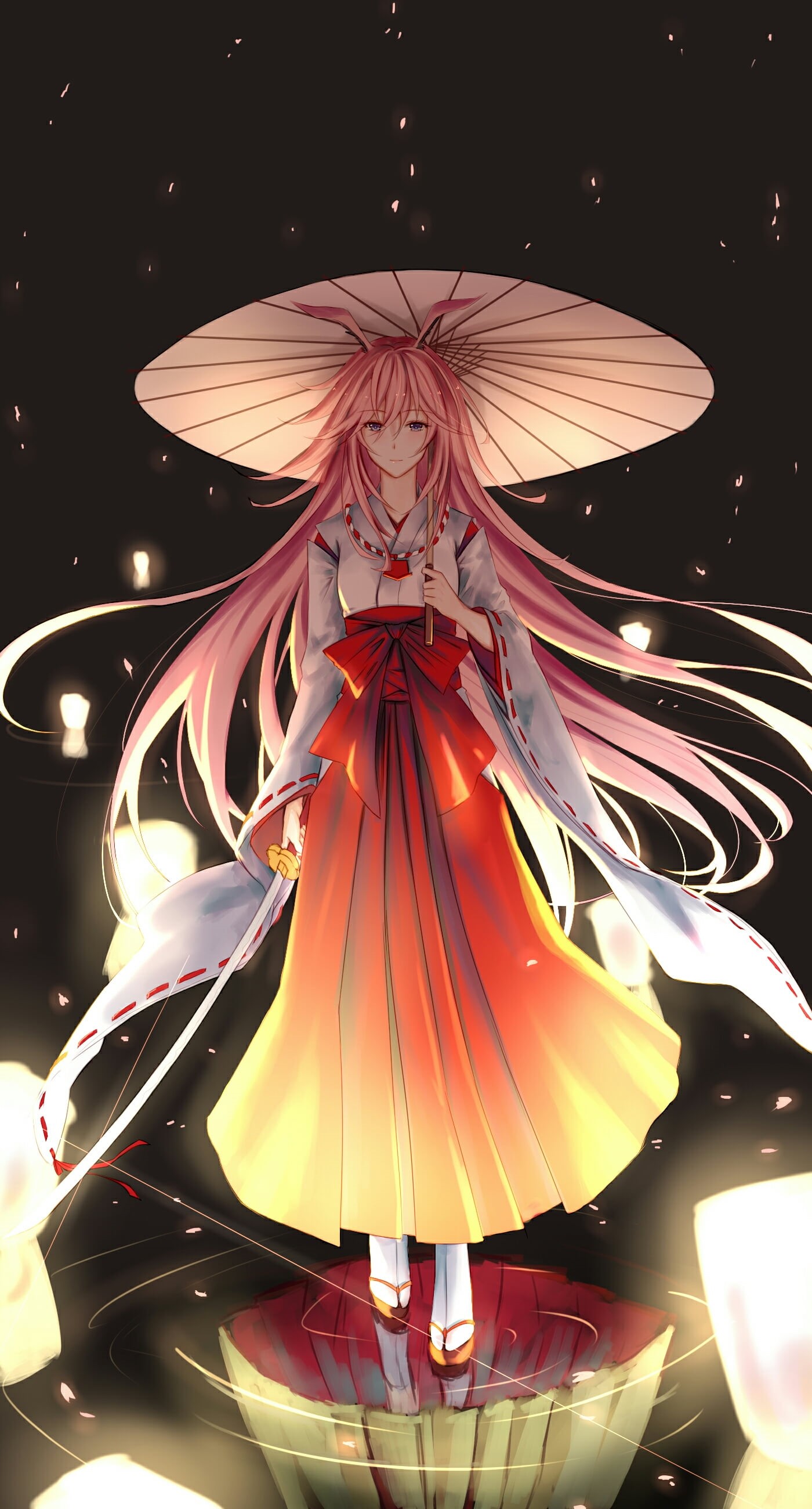 traditional clothing, Honkai Impact, performance, red, celebration, one person, fashion, anime girls, elegance, clothing, illuminated, dancing, arts culture and entertainment, Phone HD Wallpaper