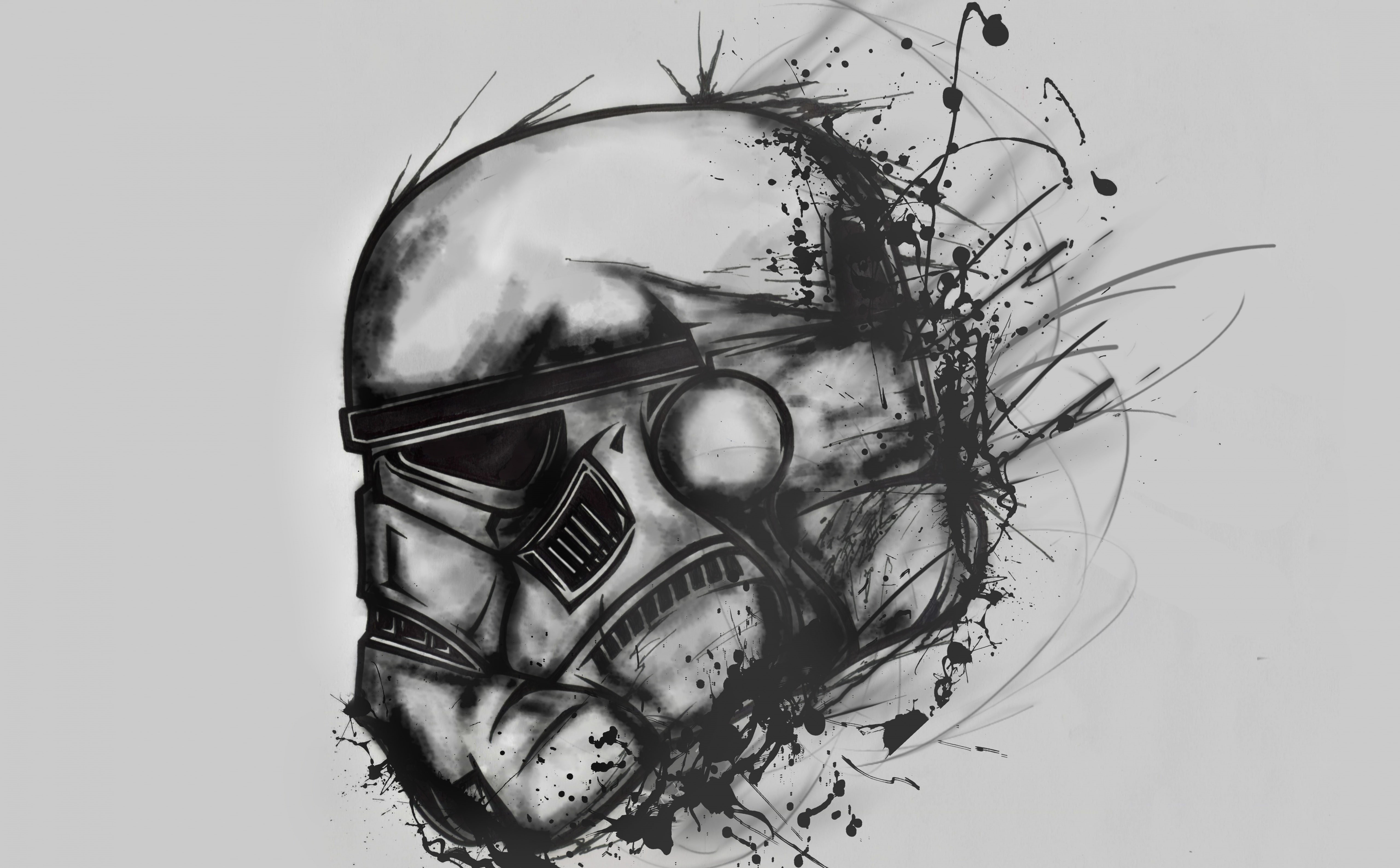digital composite, headshot, young women, Movies, women, one person, hairstyle, white background, illustration, nature, Star Wars, multiple exposure, stormtrooper, HD Wallpaper