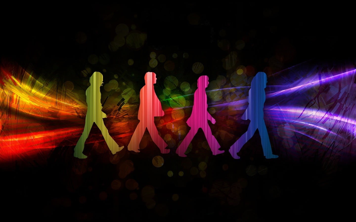 long exposure, The Beatles, multi colored, decoration, road, illuminated, night, celebration, light trail, creativity, blurred motion, abbey, Abbey Road, HD Wallpaper