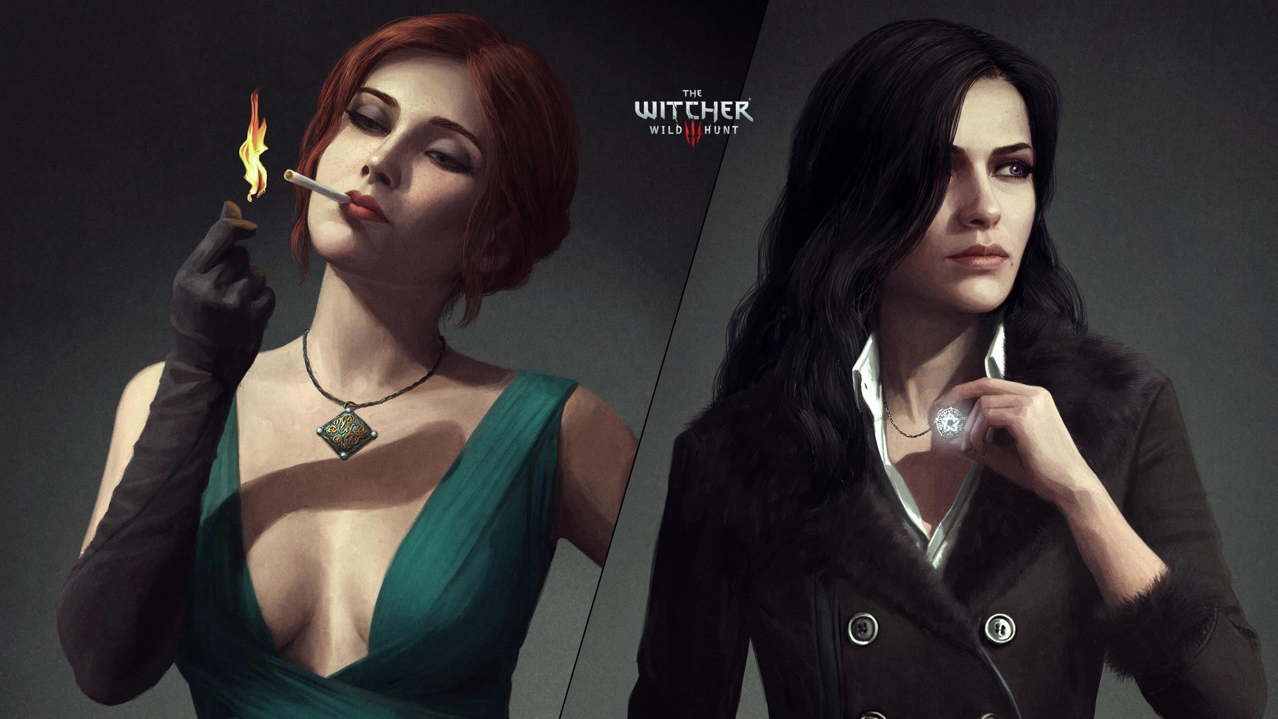 2K, females, portrait, young adult, The Witcher 3: Wild Hunt, witcher, adult, Yennefer, female, make-up, contemplation, beautiful woman, women, Triss Merigold, HD Wallpaper