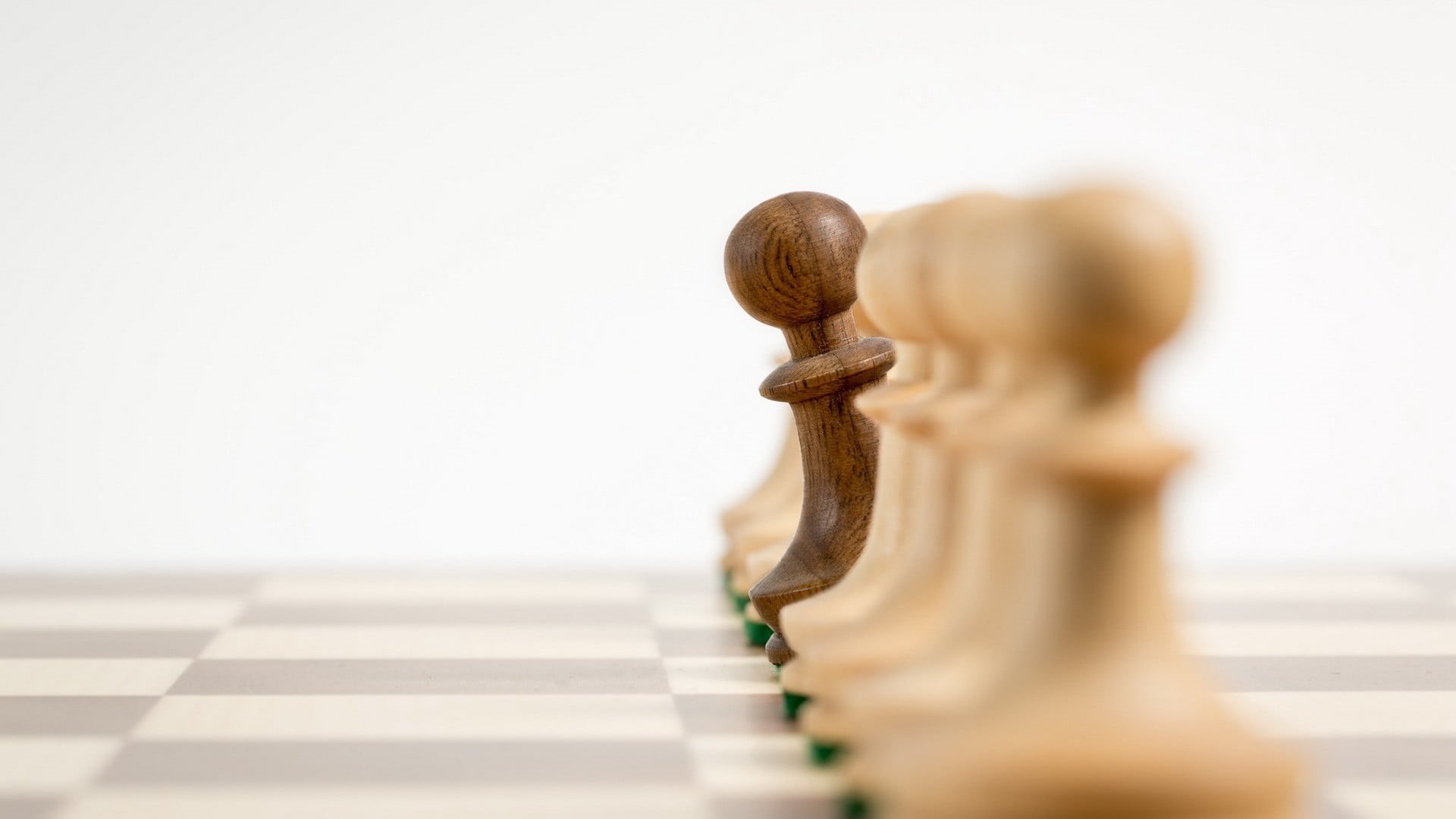 leisure activity, chess piece, wooden, copy space, depth of field, indoors, checkered, strategy, no people, 1080P, wood - material, pawns, brown, wood, HD Wallpaper