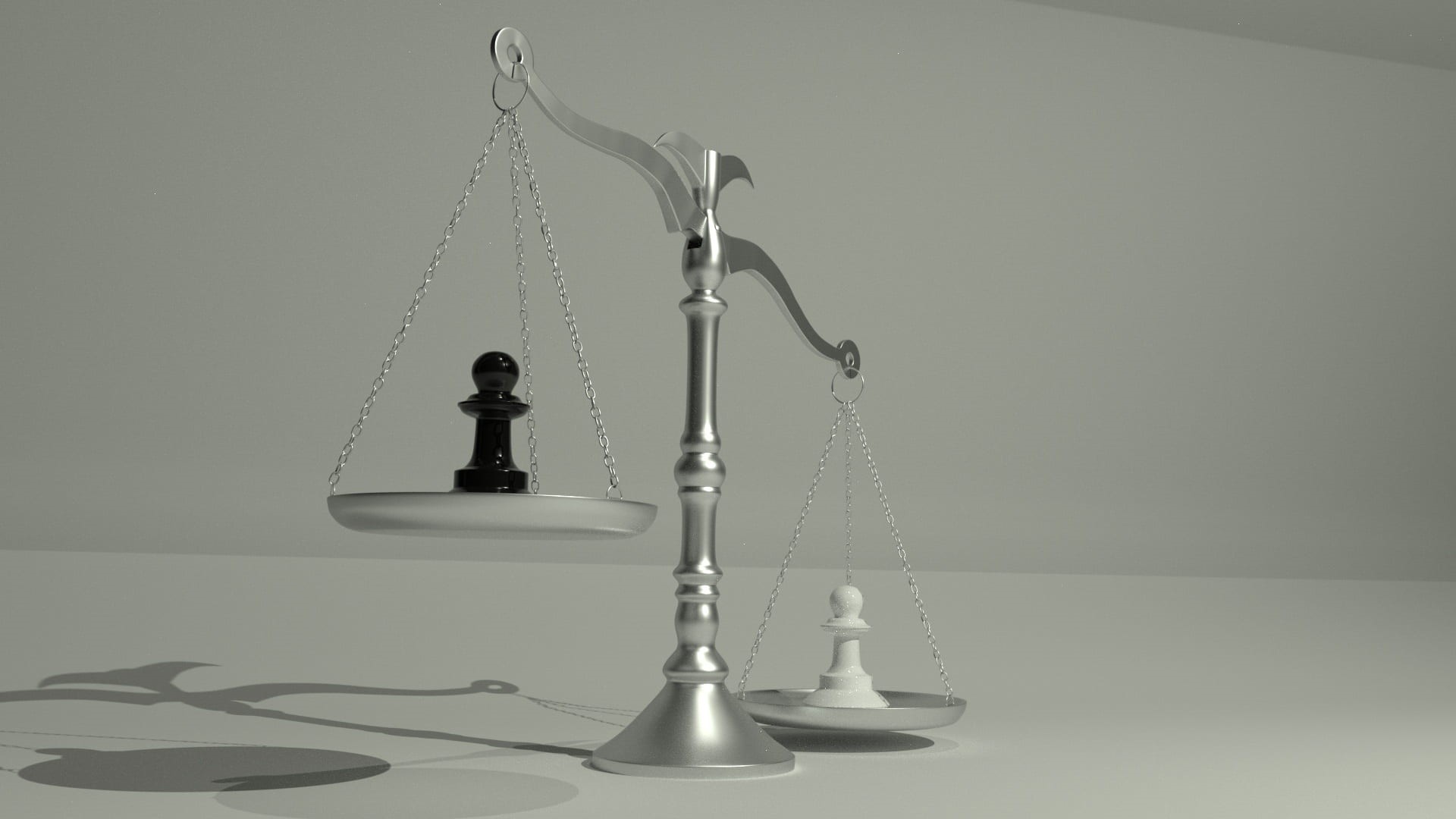 pawn, chess, black, white background, legal system, justice - concept, white, 1080P, equality, gray background, studio shot, balance, law, indoors, gray, HD Wallpaper