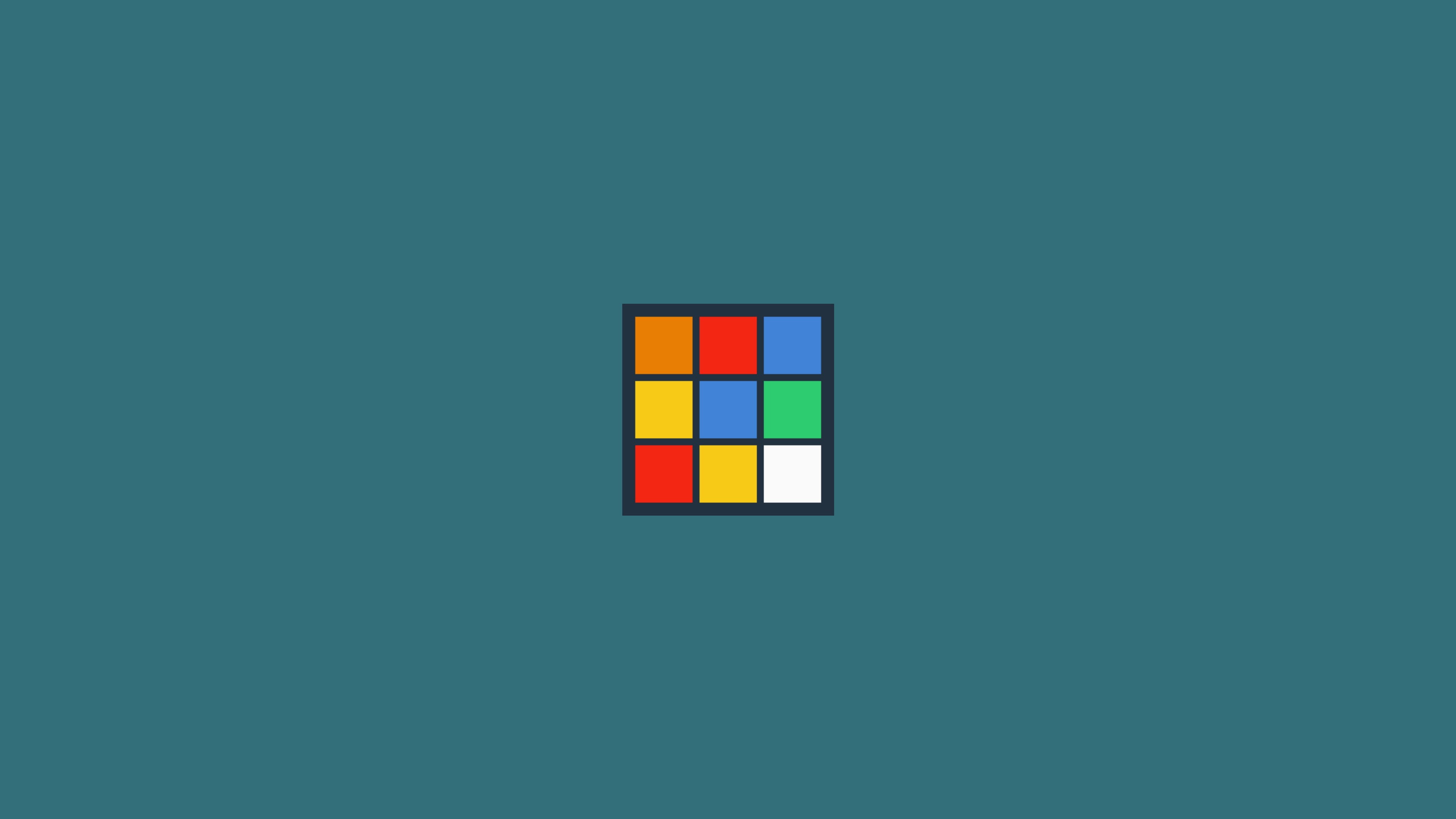 4K, Rubiks Cube, cube, blue background, minimalism, HD Wallpaper